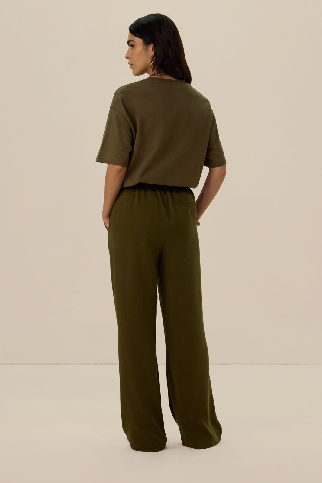 Donkergroen oversized T-shirt