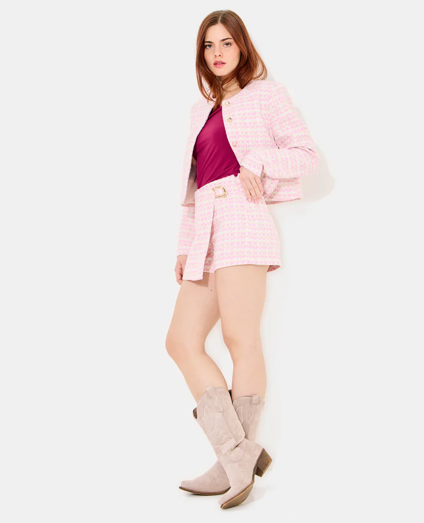 Pimkie Jupe-short en tweed avec boucle fantaisie
