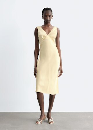& Other Stories V-NECK SLIP MIDI DRESS