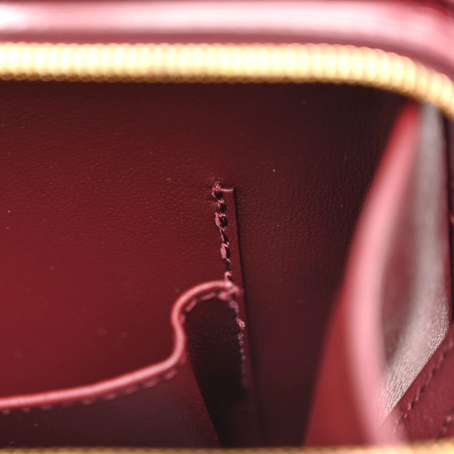 Calfskin Quilted Studded Square Vanity Case Burgundy - Top Club