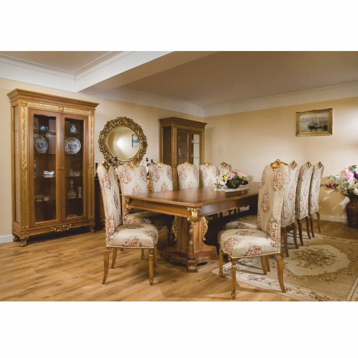 Luxury baroque display cabinet brown / gold 122.5 x H. 218.5 cm - Baroque furniture