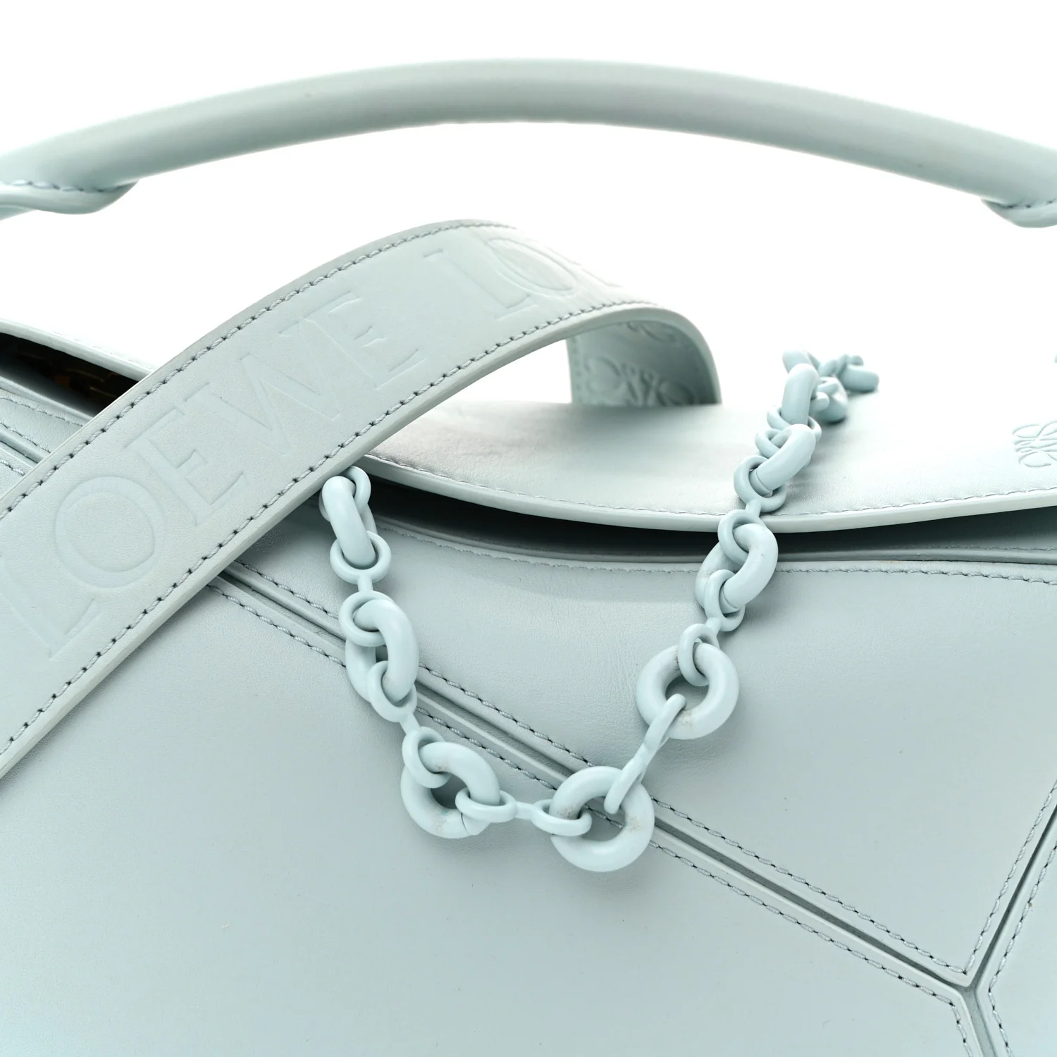 Grained Calfskin Small Puzzle Bag Aquamarine - Top Club