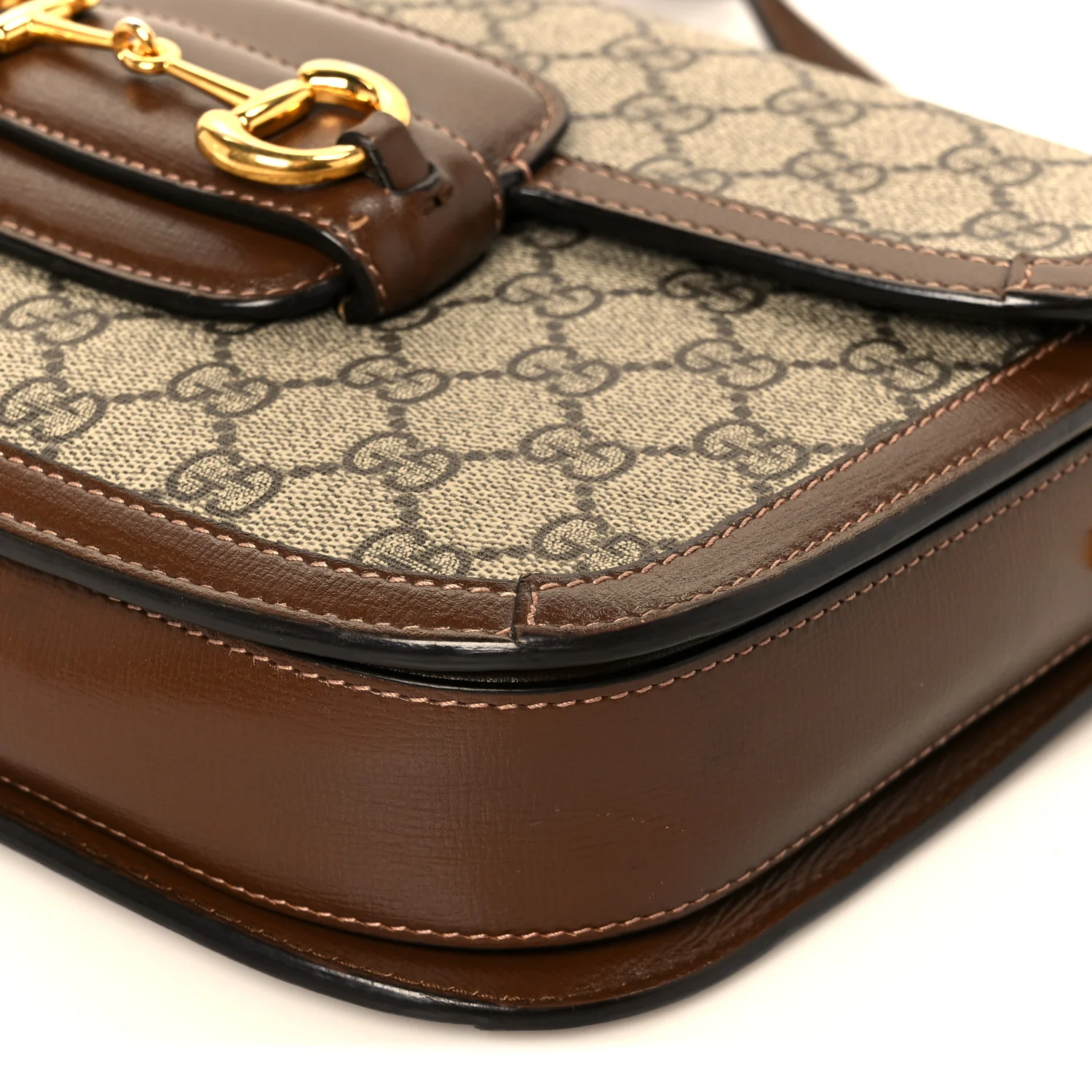 GG Supreme Monogram Horsebit 1955 Shoulder Bag Beige Brown Sugar - Top Club
