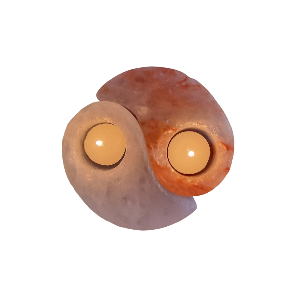 Waxinelichthouder Yin Yang zoutsteen