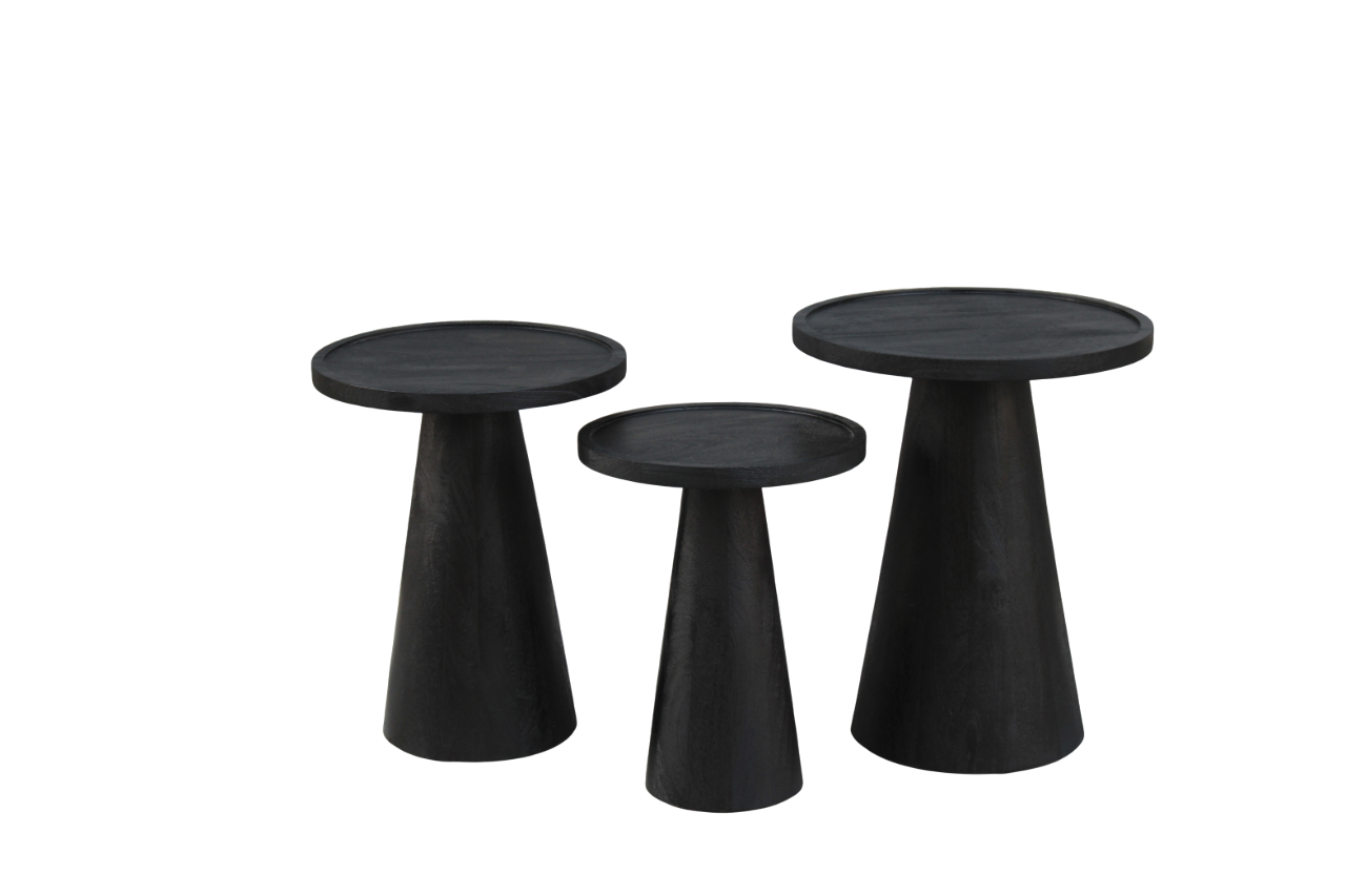 Salontafel set van 3 Oslo Zwart Old Inn wonen Salontafel set van 3 Oslo Zwart