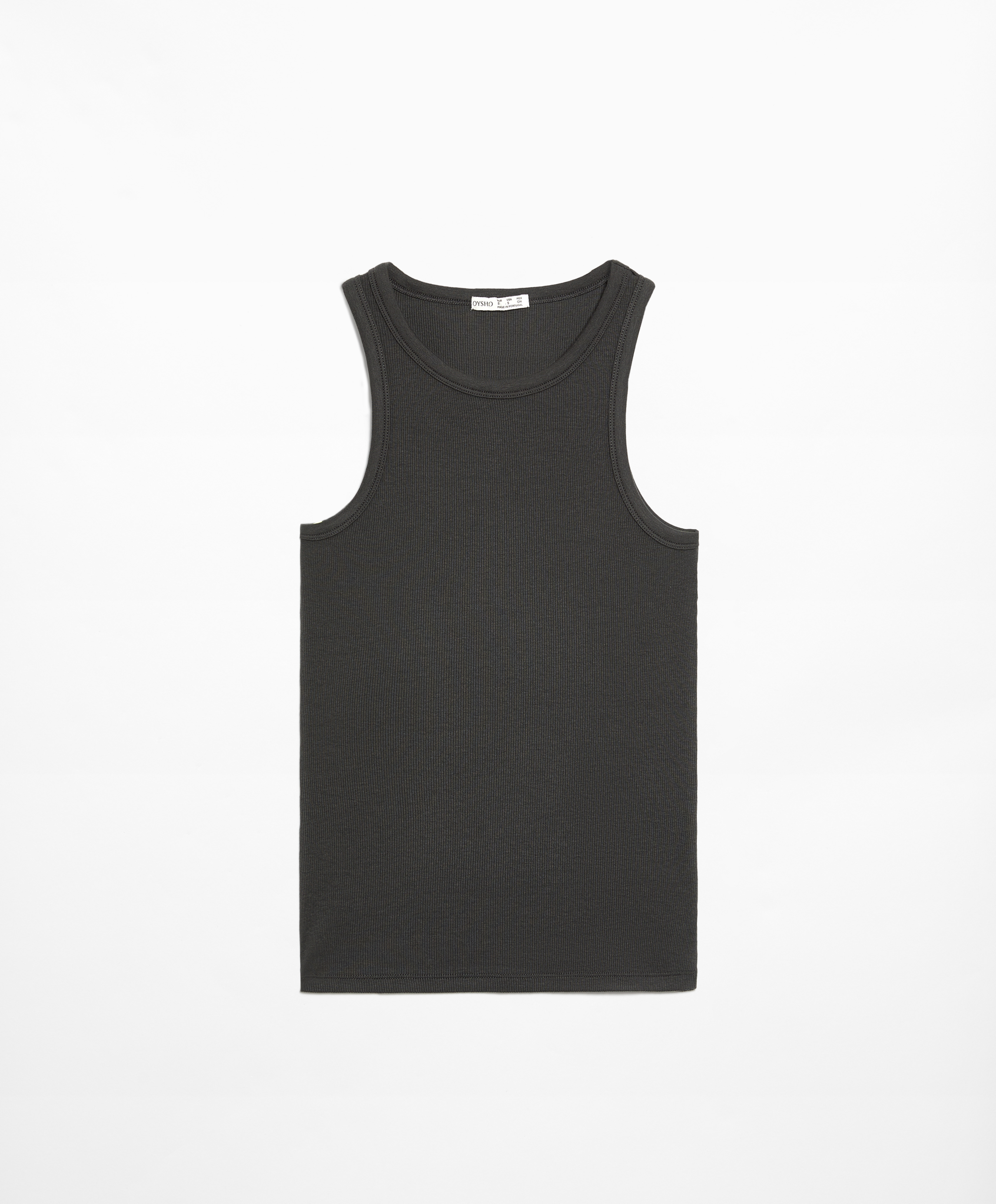 OYSHO Rib vest top with cotton and modal