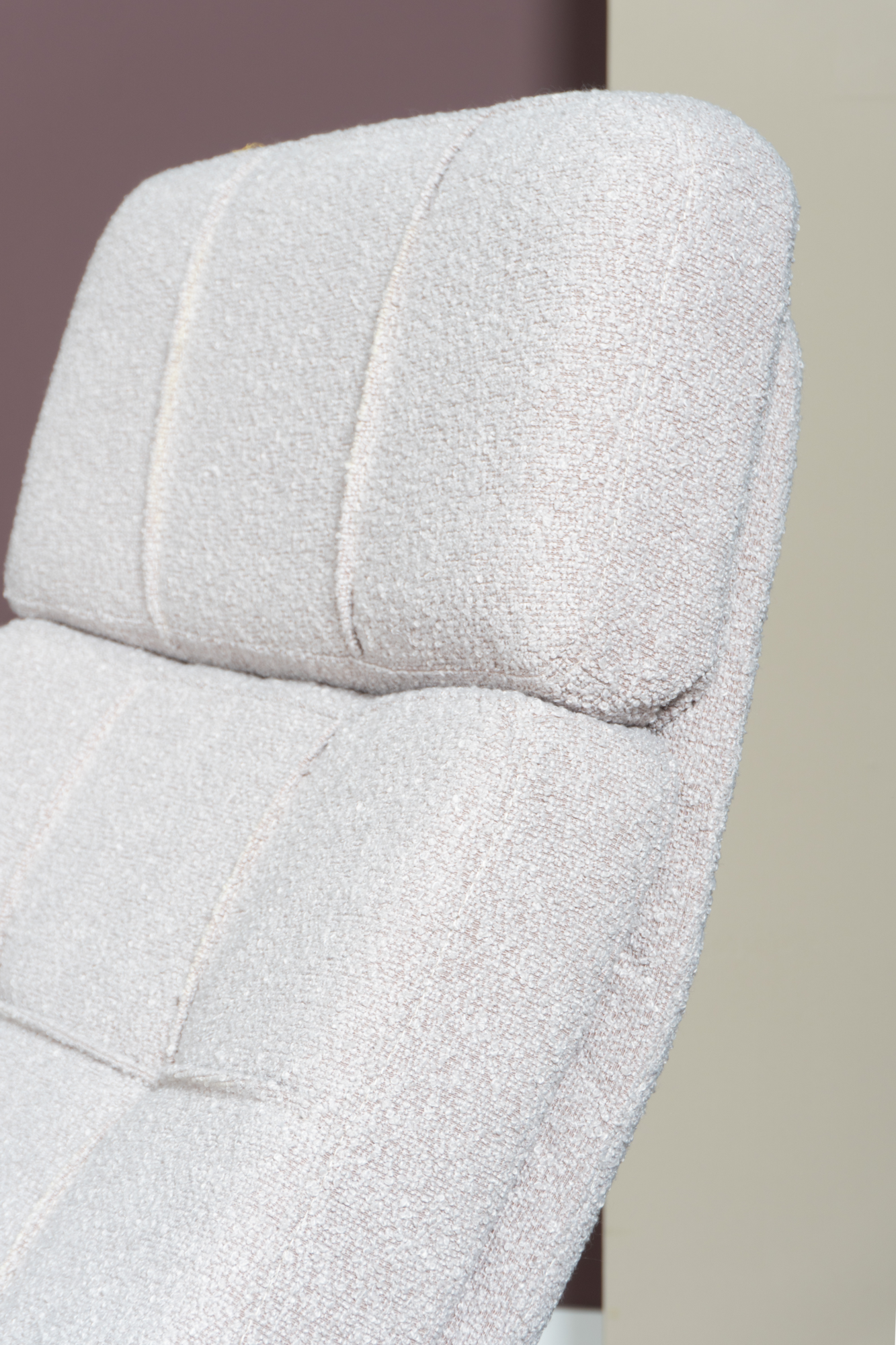 Fauteuil Aiden + Hocker Bouclé Naturel