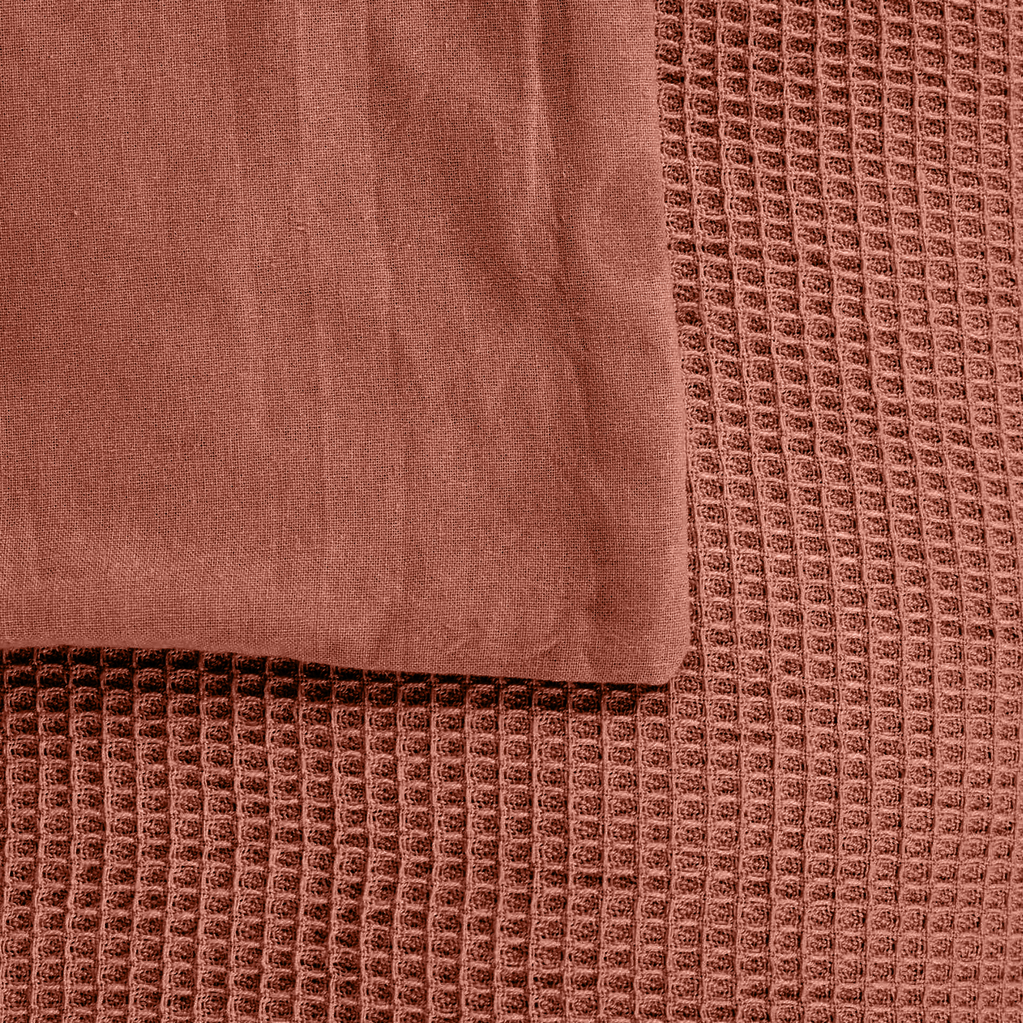 Dekbedovertrek Waffle 140x220 cm terra