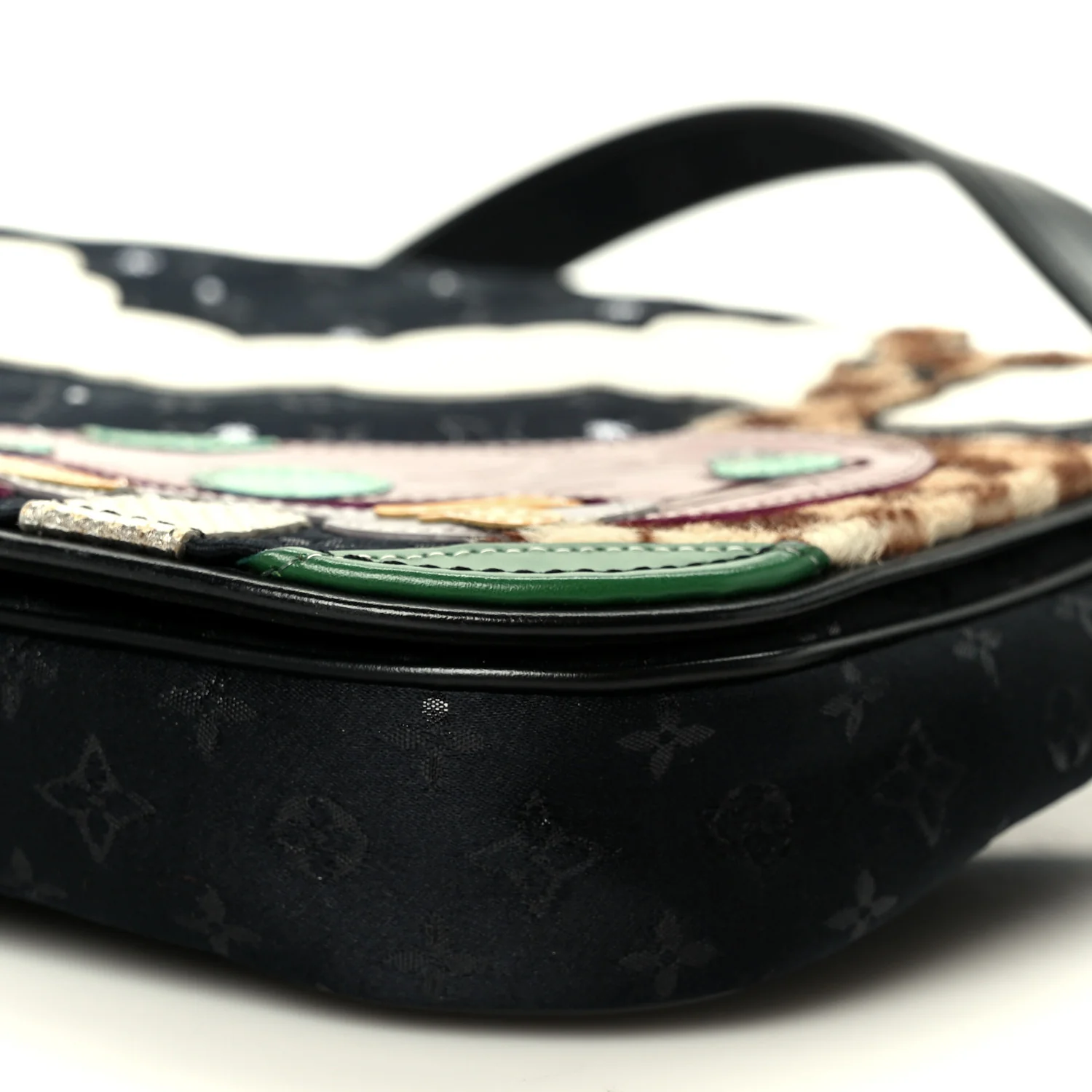 Satin Mini Monogram Conte De Fees Patchwork Musette Black - Top Club