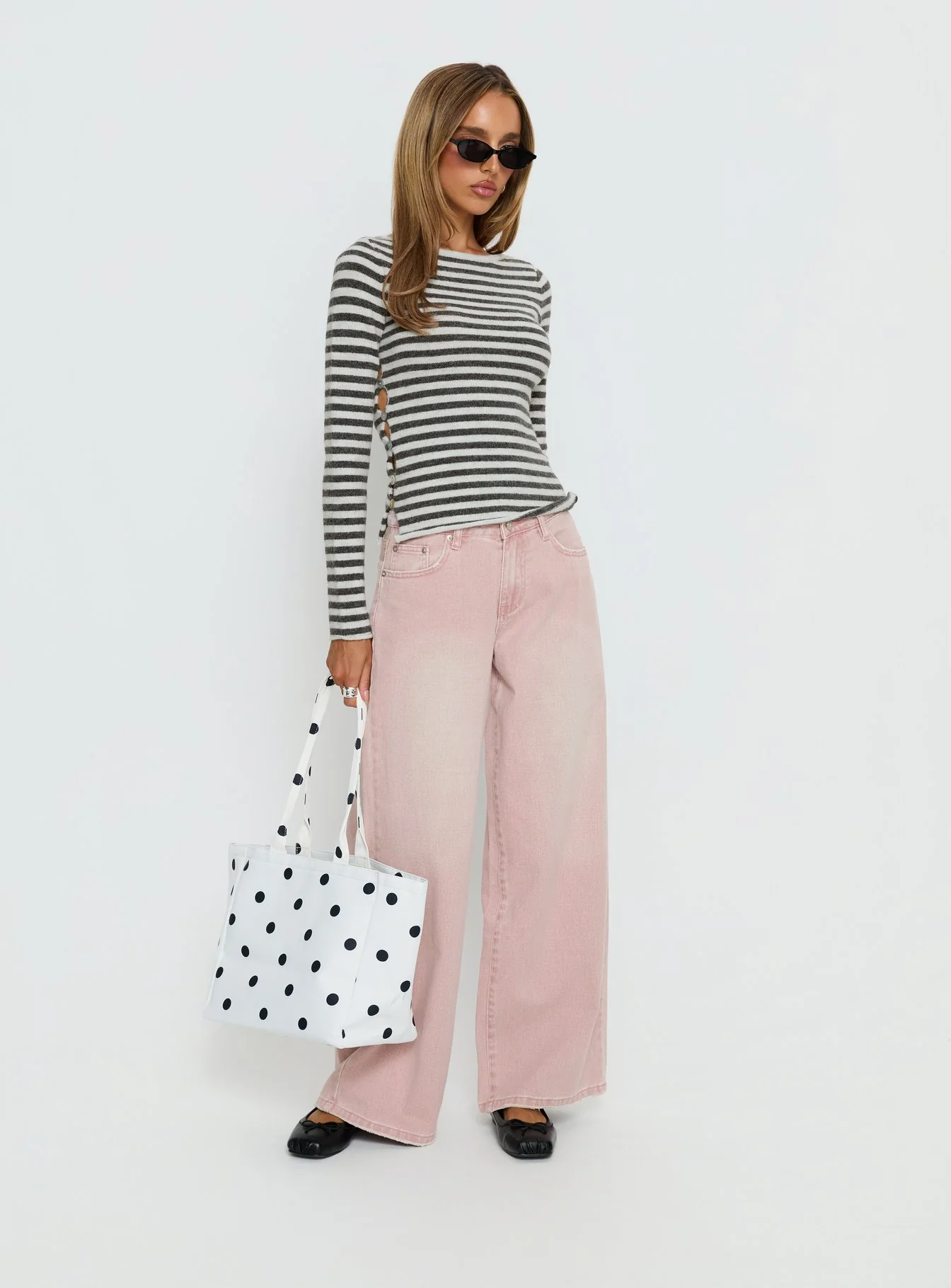 Lucky Dip Mid Rise Straight Leg Jeans Washed Pink