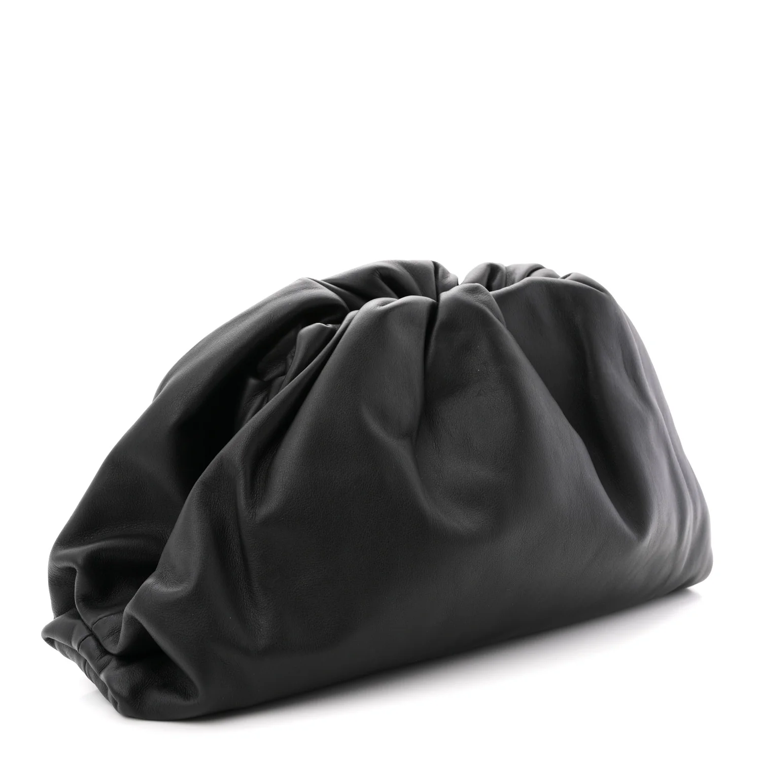 Smooth Butter Calf The Pouch Oversized Clutch Black - Top Club