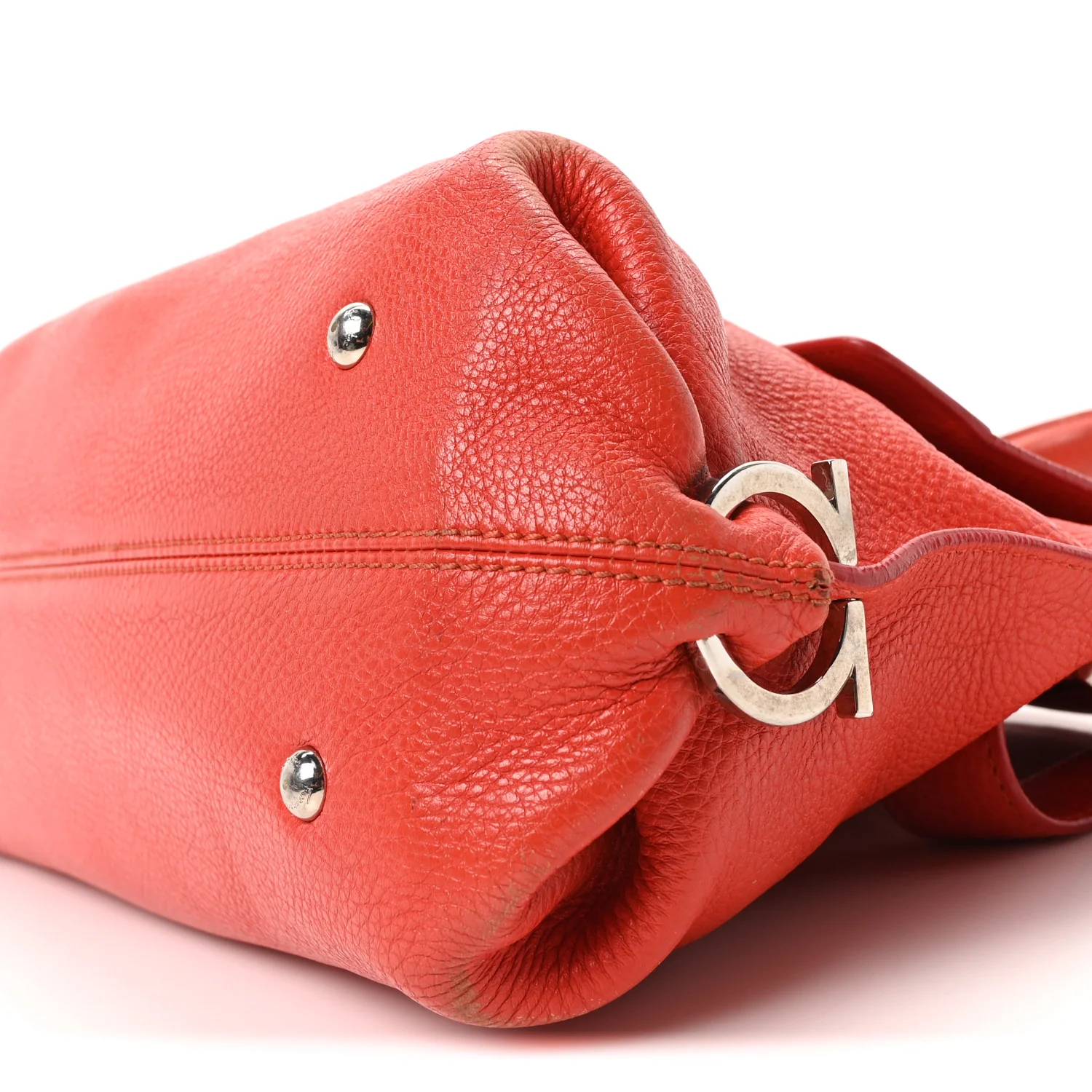 Grained Calfskin Large Sofia Satchel Sunset - Top Club