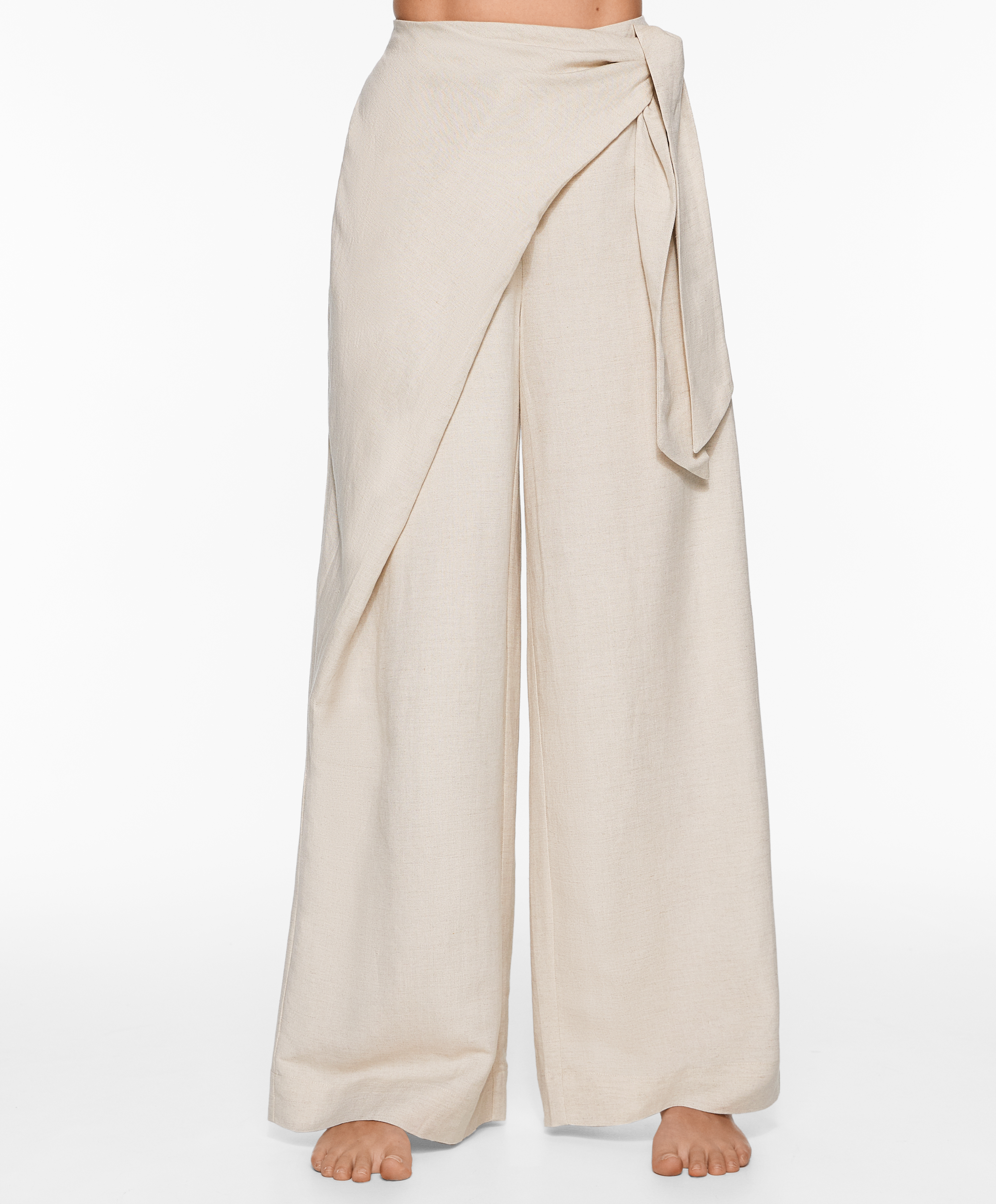 OYSHO Wrap trousers with linen