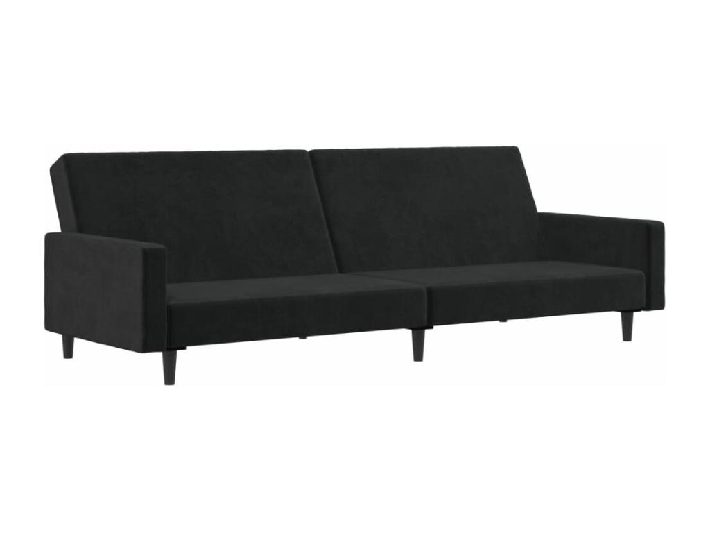 Sofá cama de 2 plazas terciopelo negro