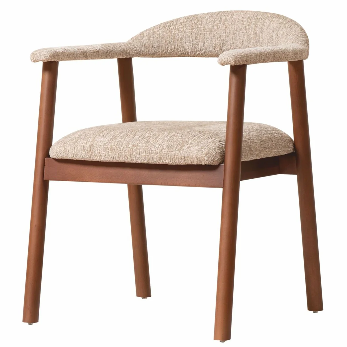 Luxury dining room chair with armrests beige / brown H. 75 cm - Dining room furniture