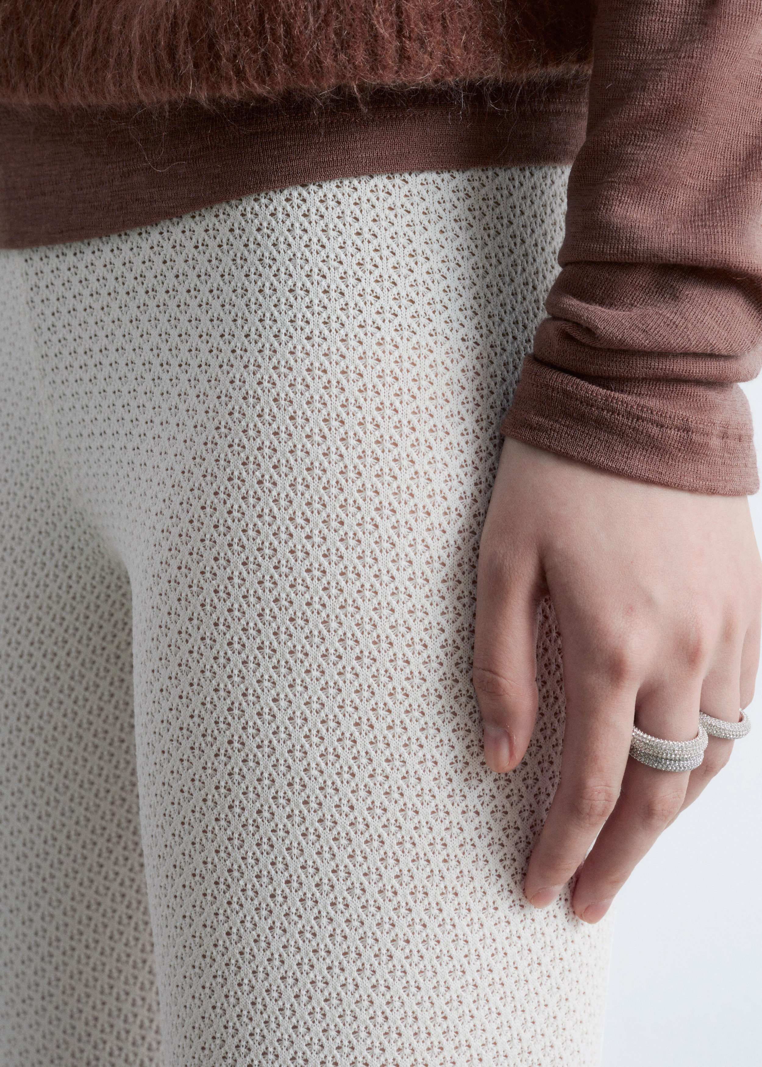 & Other Stories POINTELLE-KNIT LEGGINGS