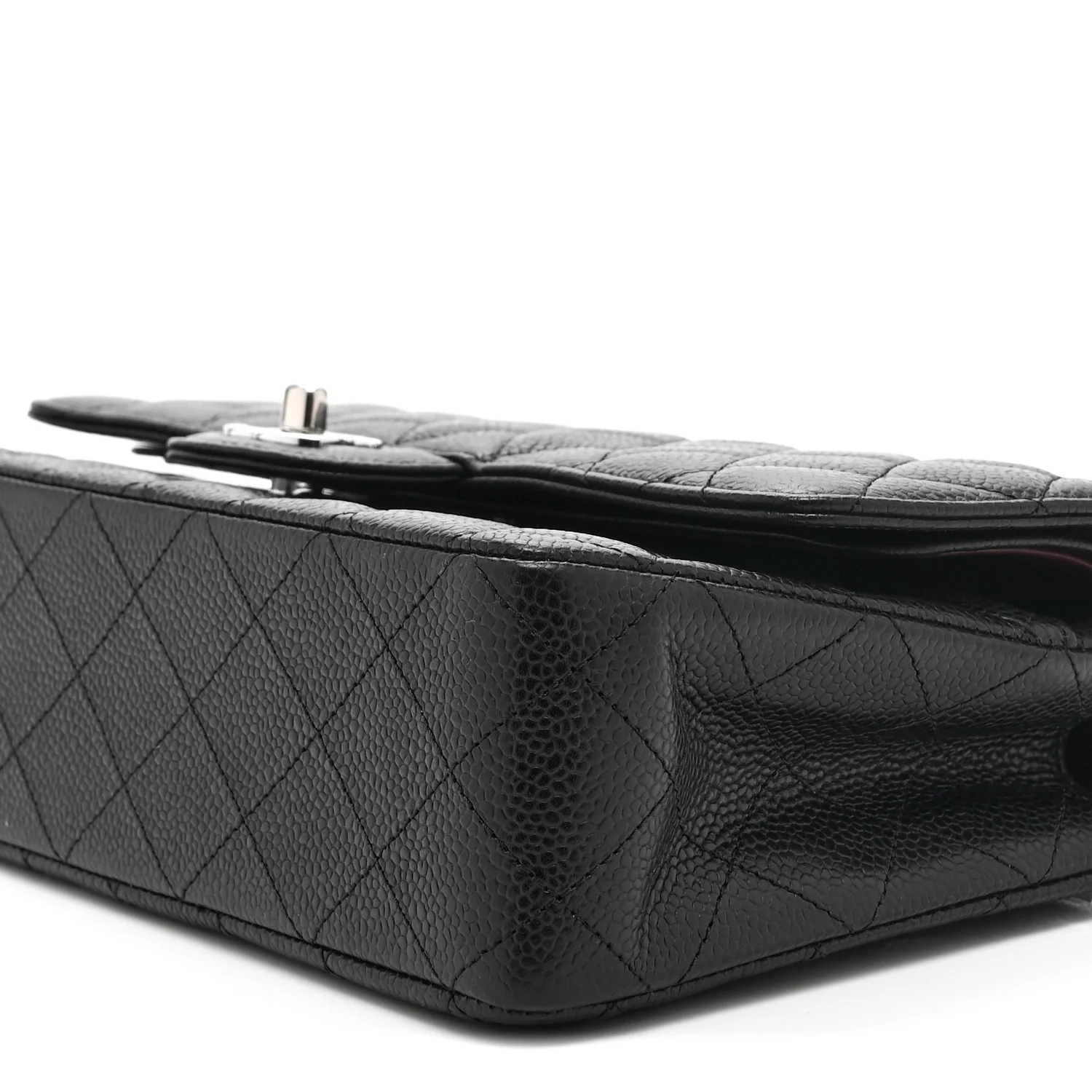 Caviar Quilted Medium Double Flap Black - Top Club