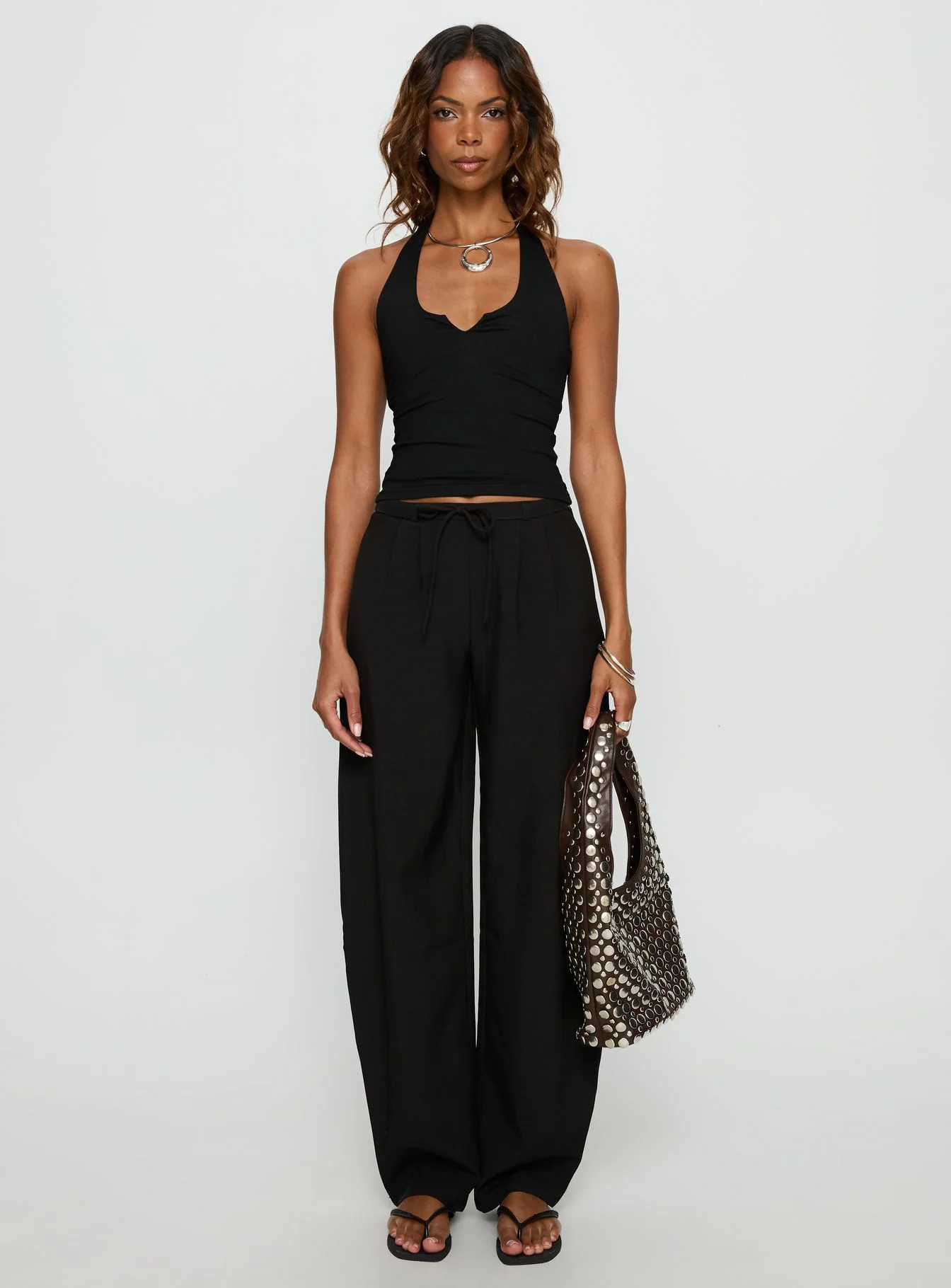 Triffid Barrel Leg Pants Black