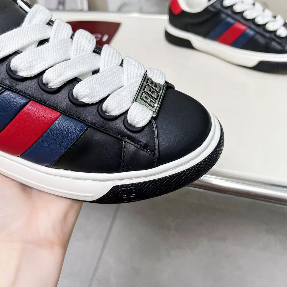 Gucci Ace Web Stripe leather sneakers - Top Club