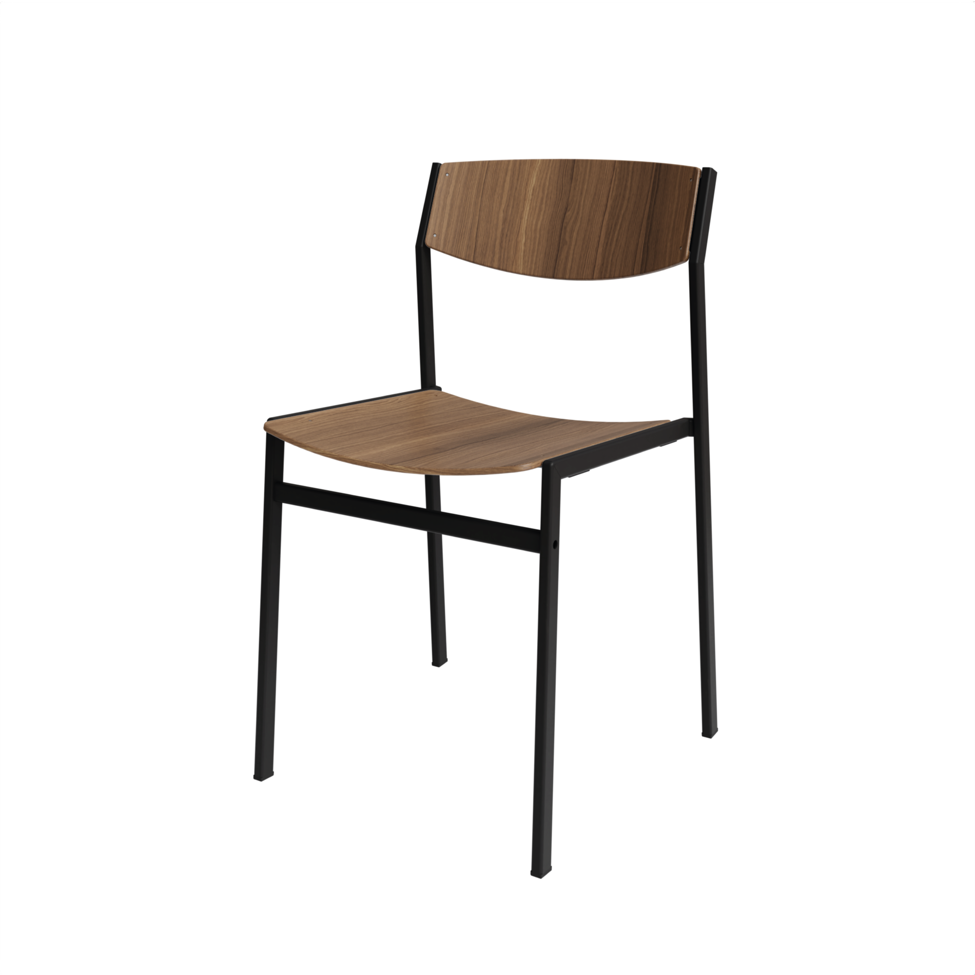 Dining 50 ZA Hout - Frame RAL9005 Jet Black + Eiken Fineer Walnoot