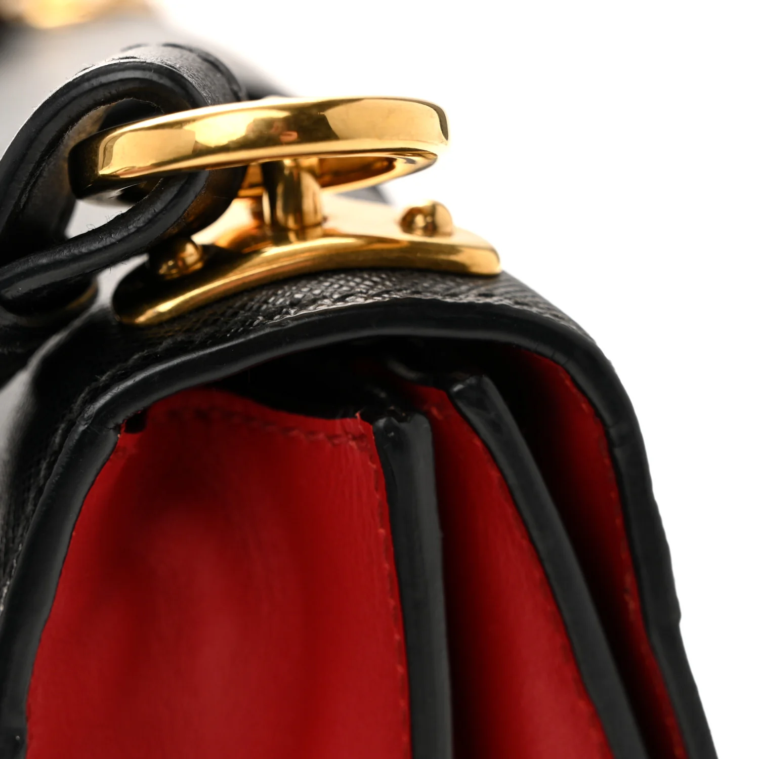City Calfskin Saffiano Cahier Bag Fuoco Black - Top Club