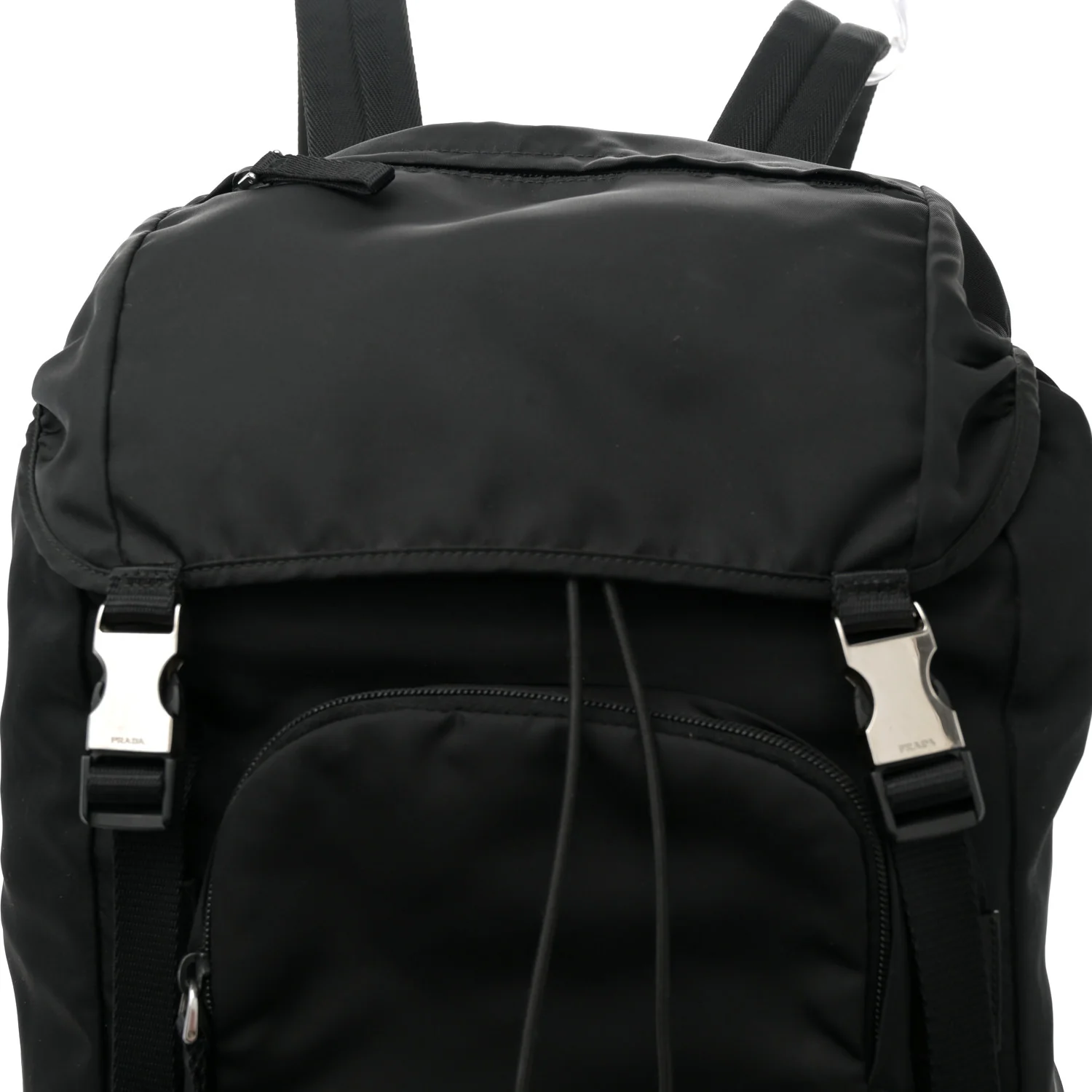 Tessuto Nylon Montagna Double Buckle Backpack Black - Top Club