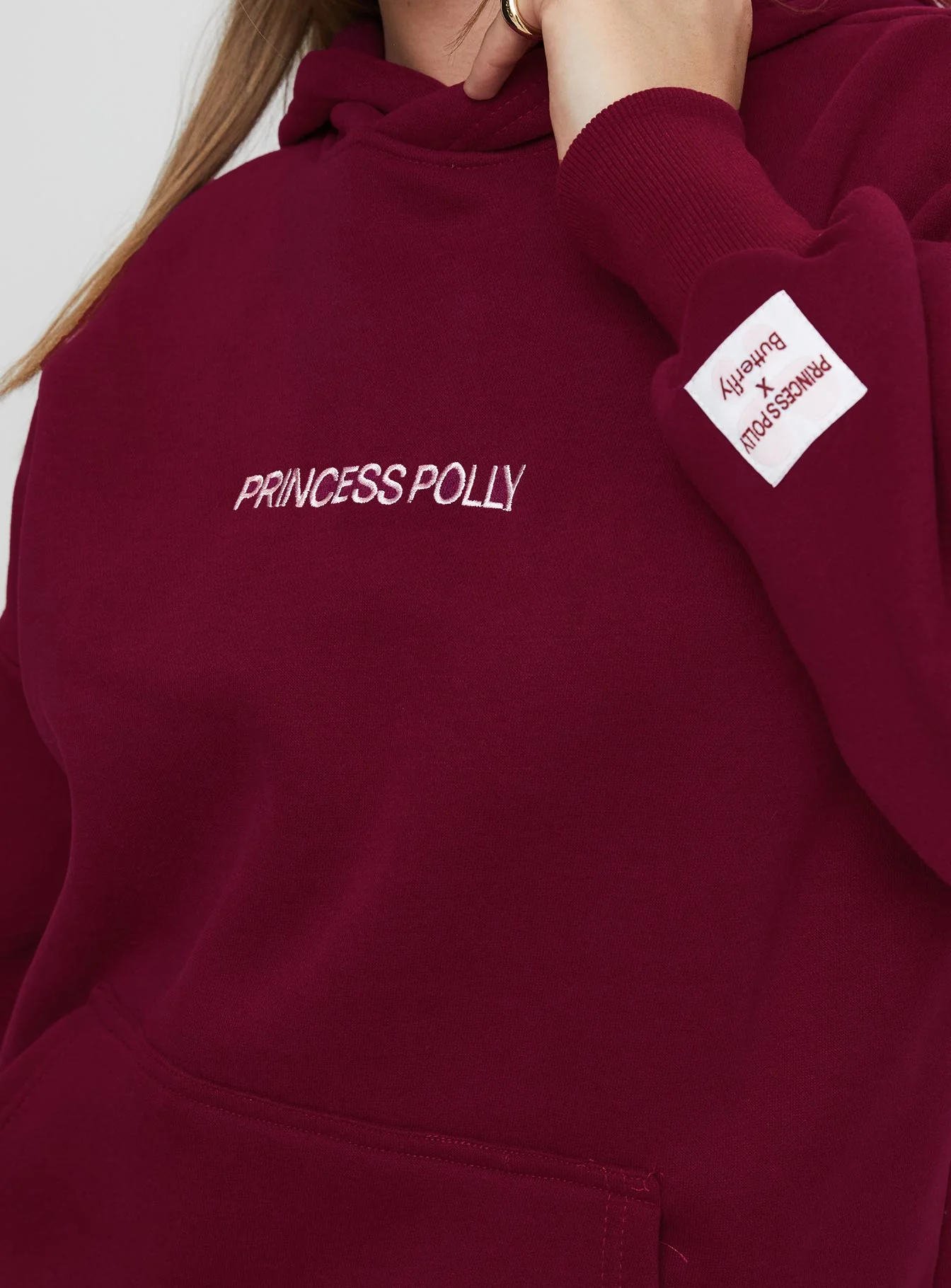 Princess Polly x Butterfly Foundation Charity Merch Hoody Wine