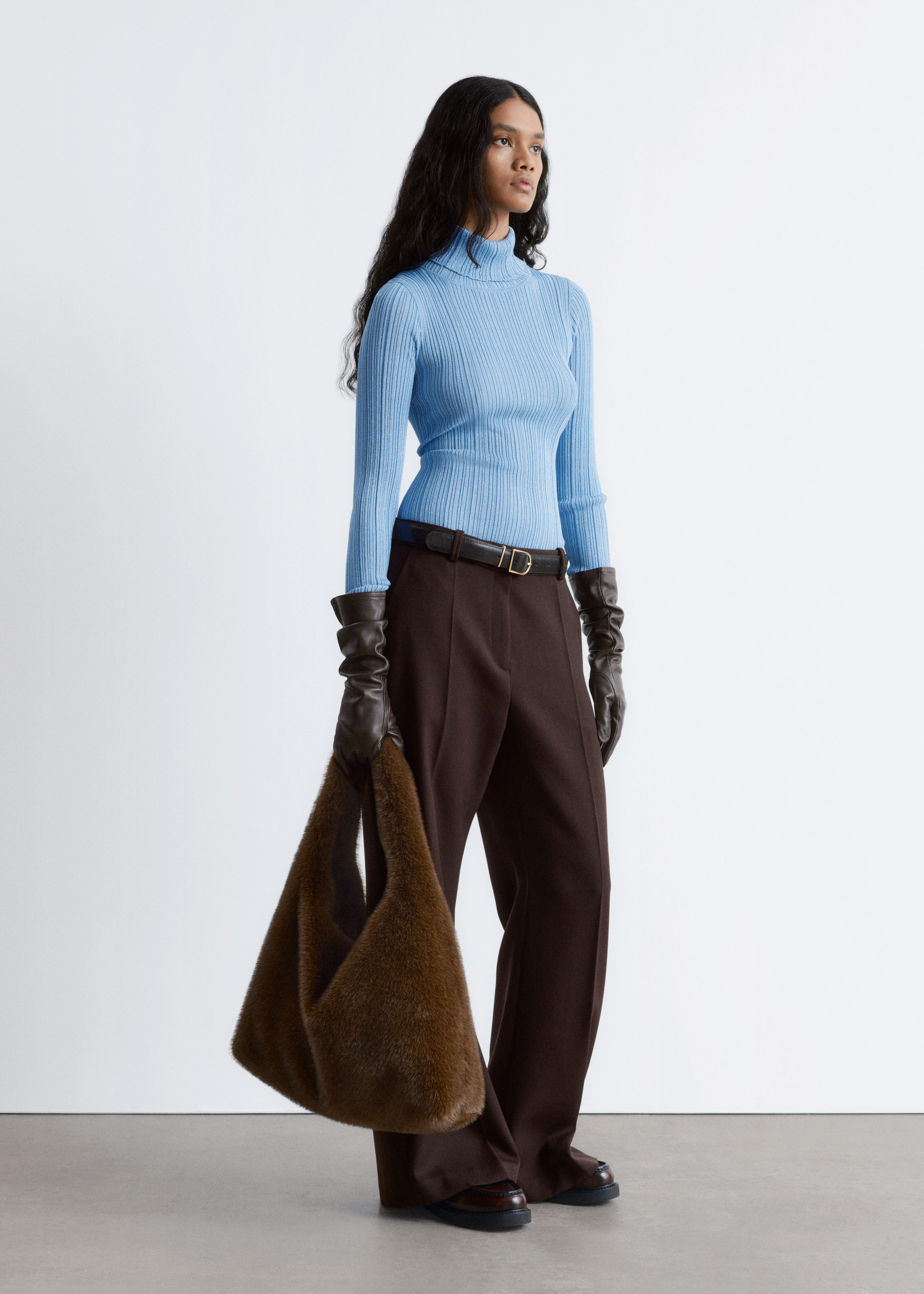 & Other Stories RIB-KNIT LUREX TURTLENECK