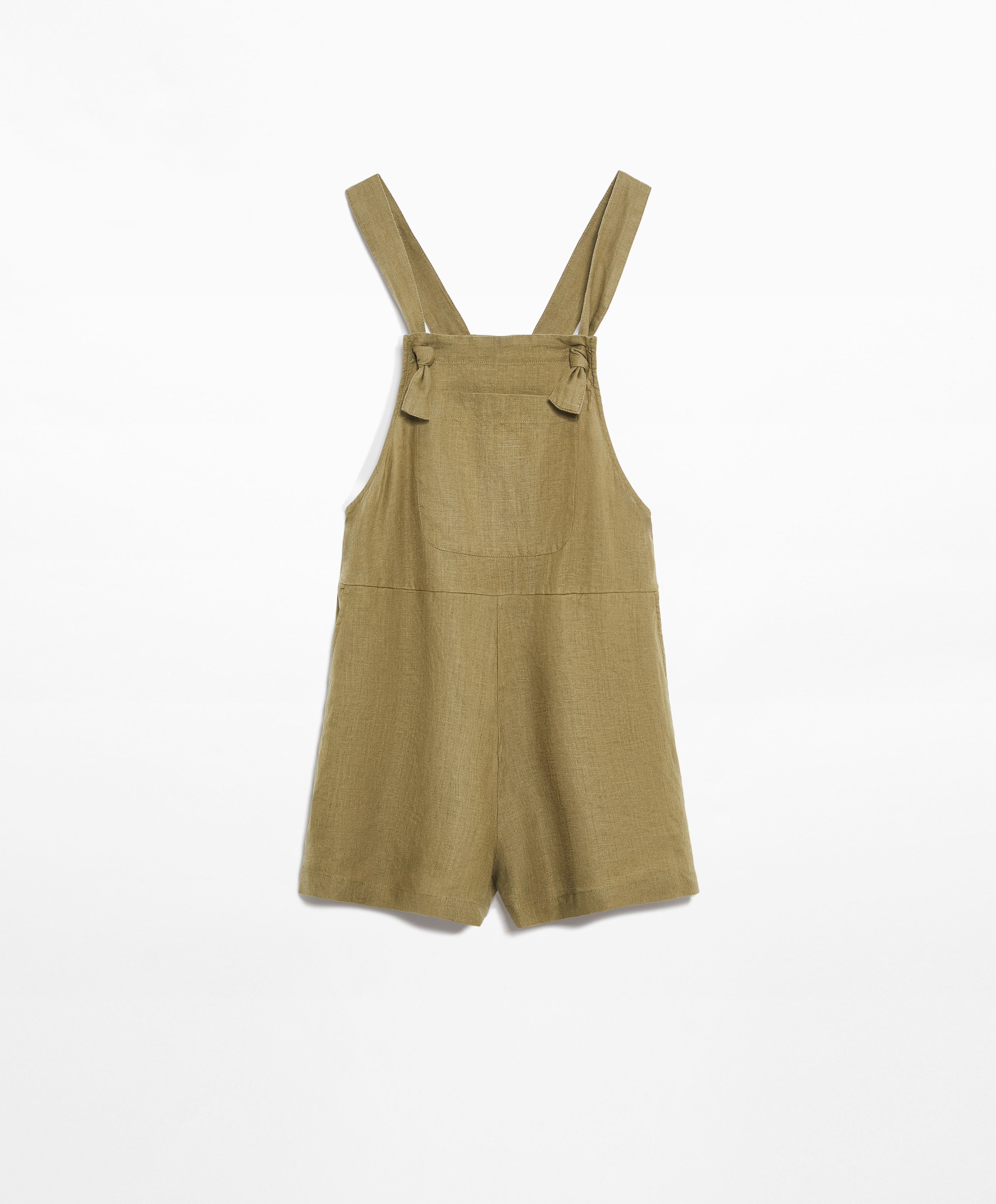 OYSHO Short strappy jumpsuit in 100% linen