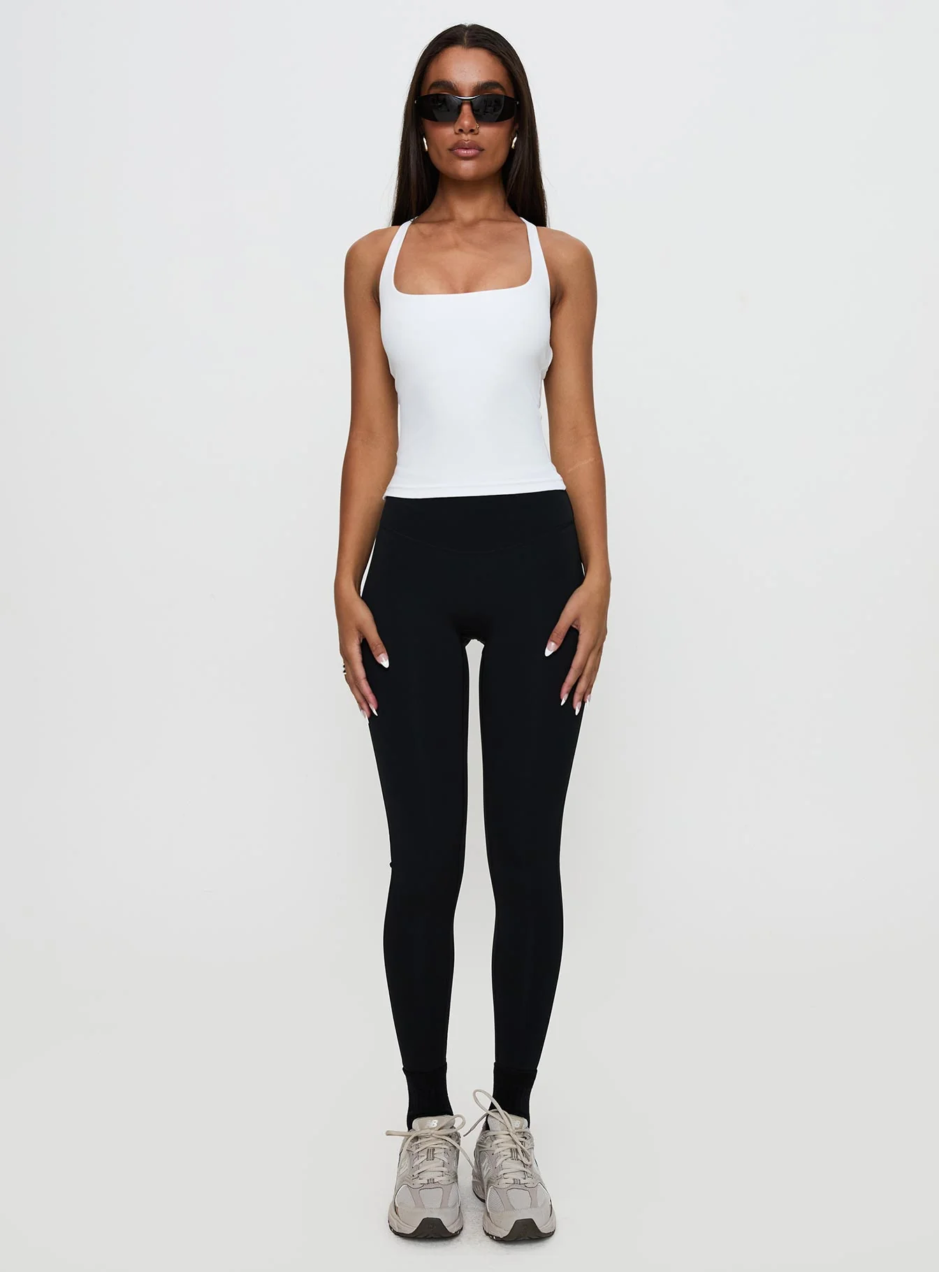 Layup Active Longline Cross Back Top White