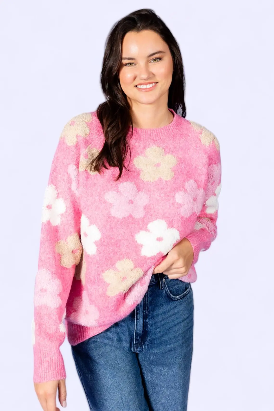 Floral Sweater Top - ALJEGJ