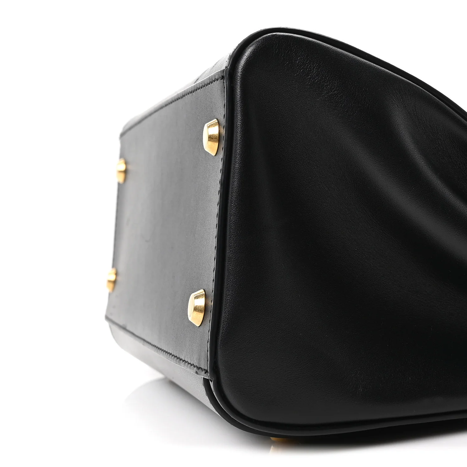 Shiny Box Calfskin Small Money Tote Black - Top Club