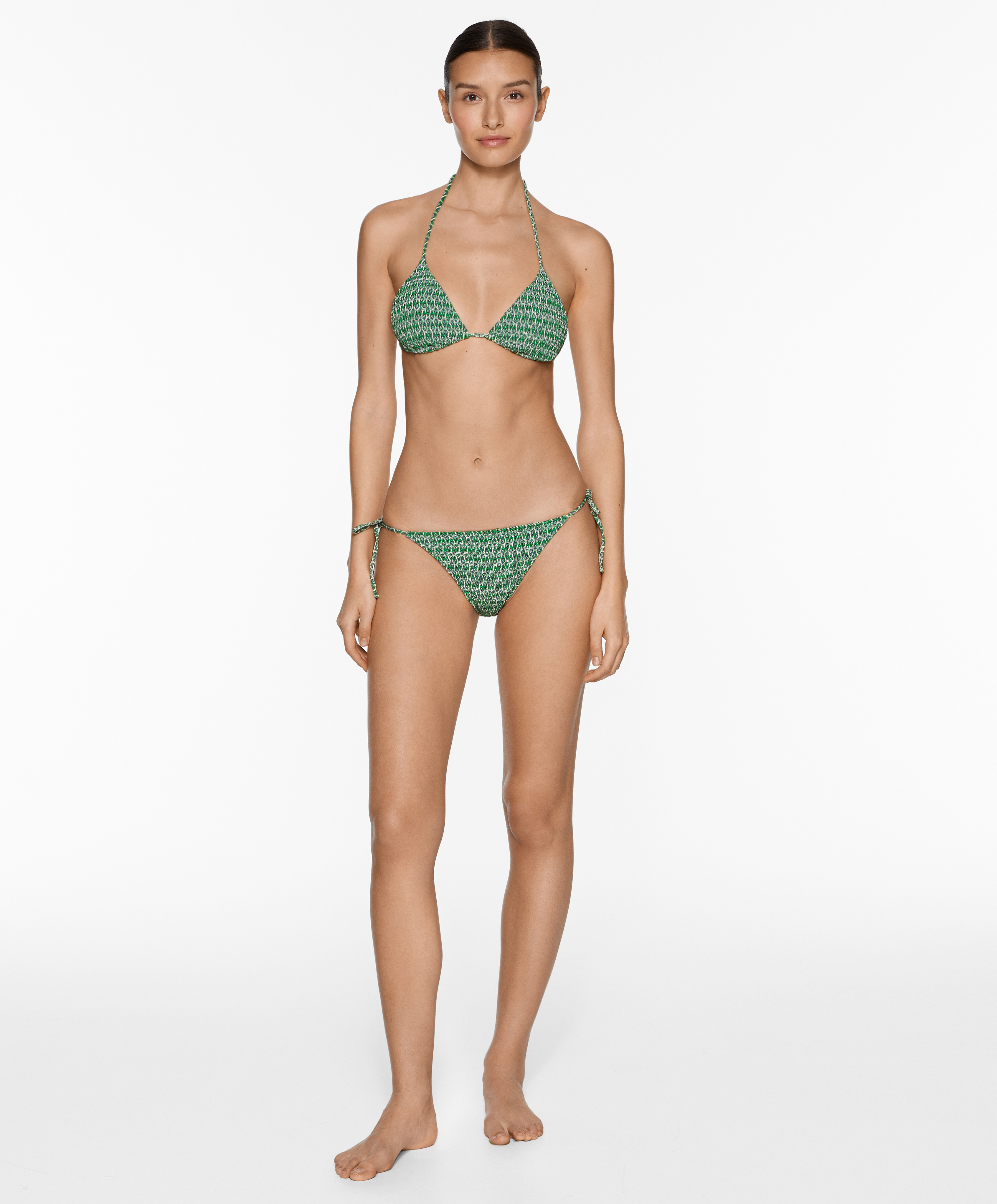 OYSHO Smock stamp print triangle bikini top