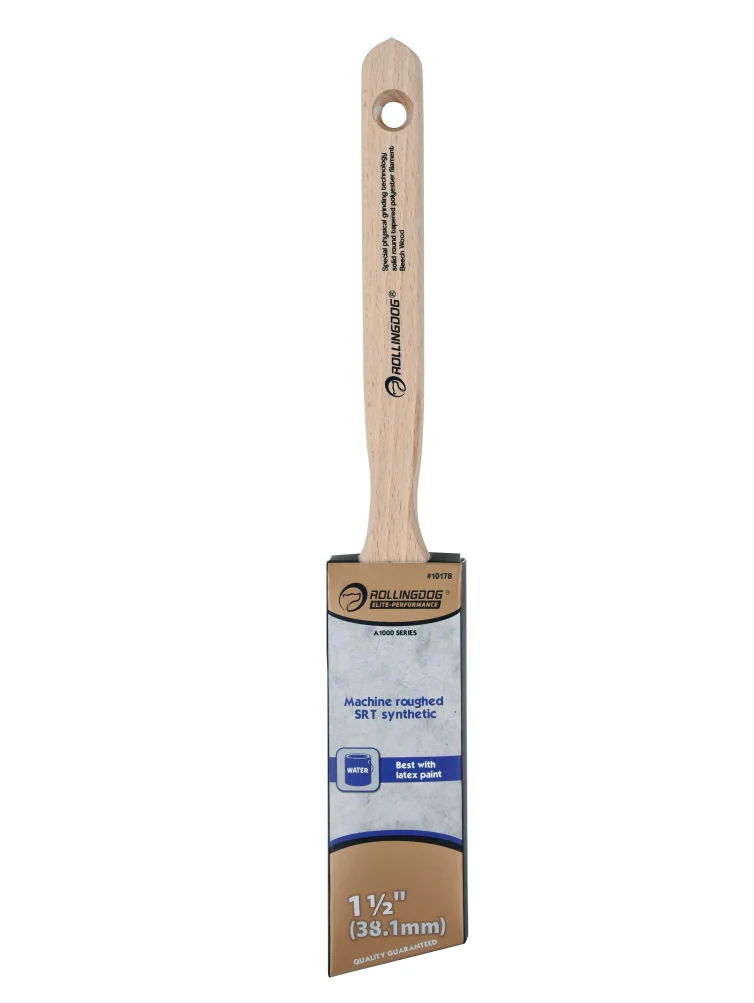 A1000 Series Angular Paint Brush - Machine Roughed, Synthetic Filament with Long Beech Wood Handle (Multiple Sizes) - Alvarez Pro Painting LLC