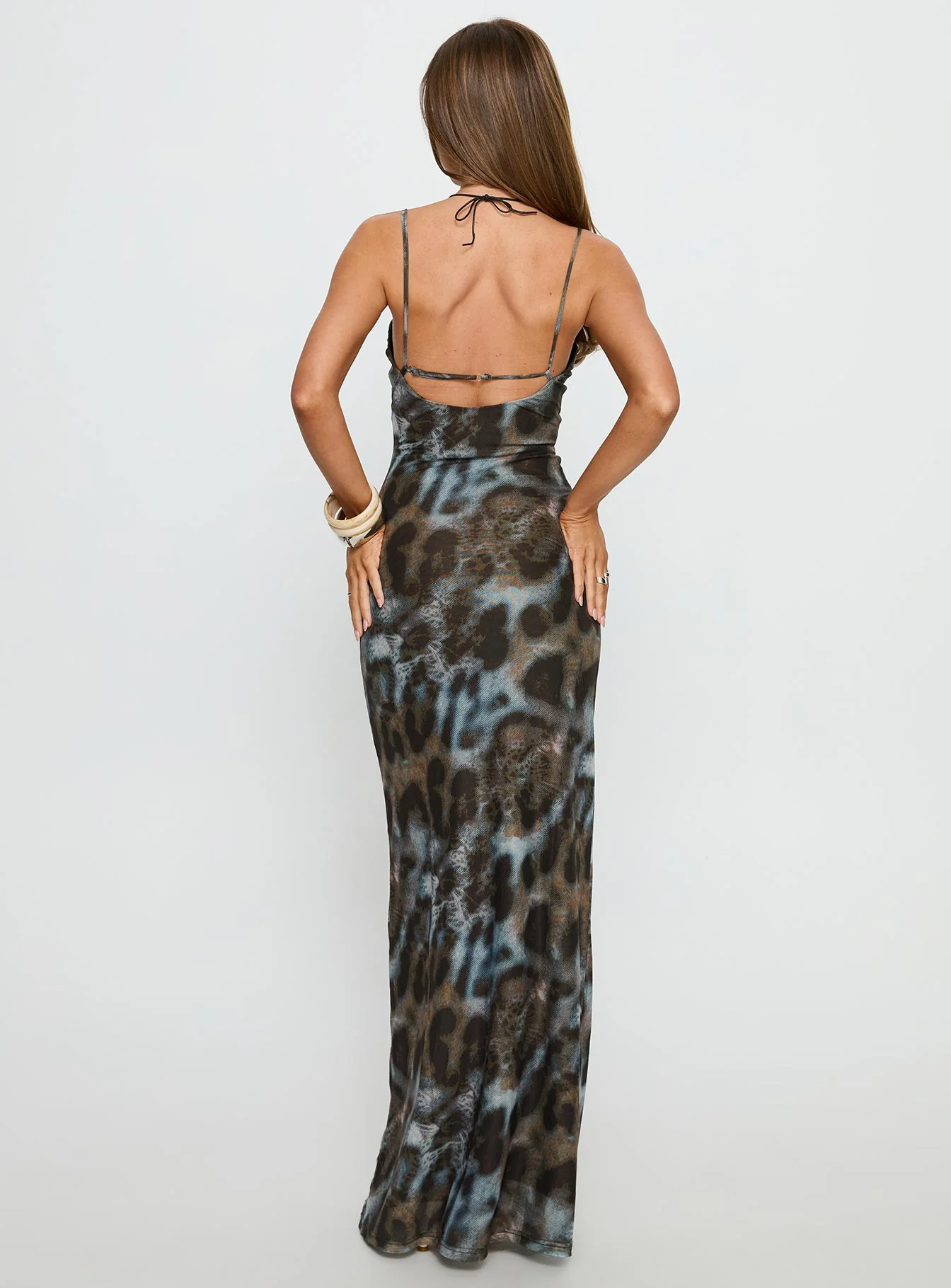 Saphrona V-neck Maxi Dress Leopard