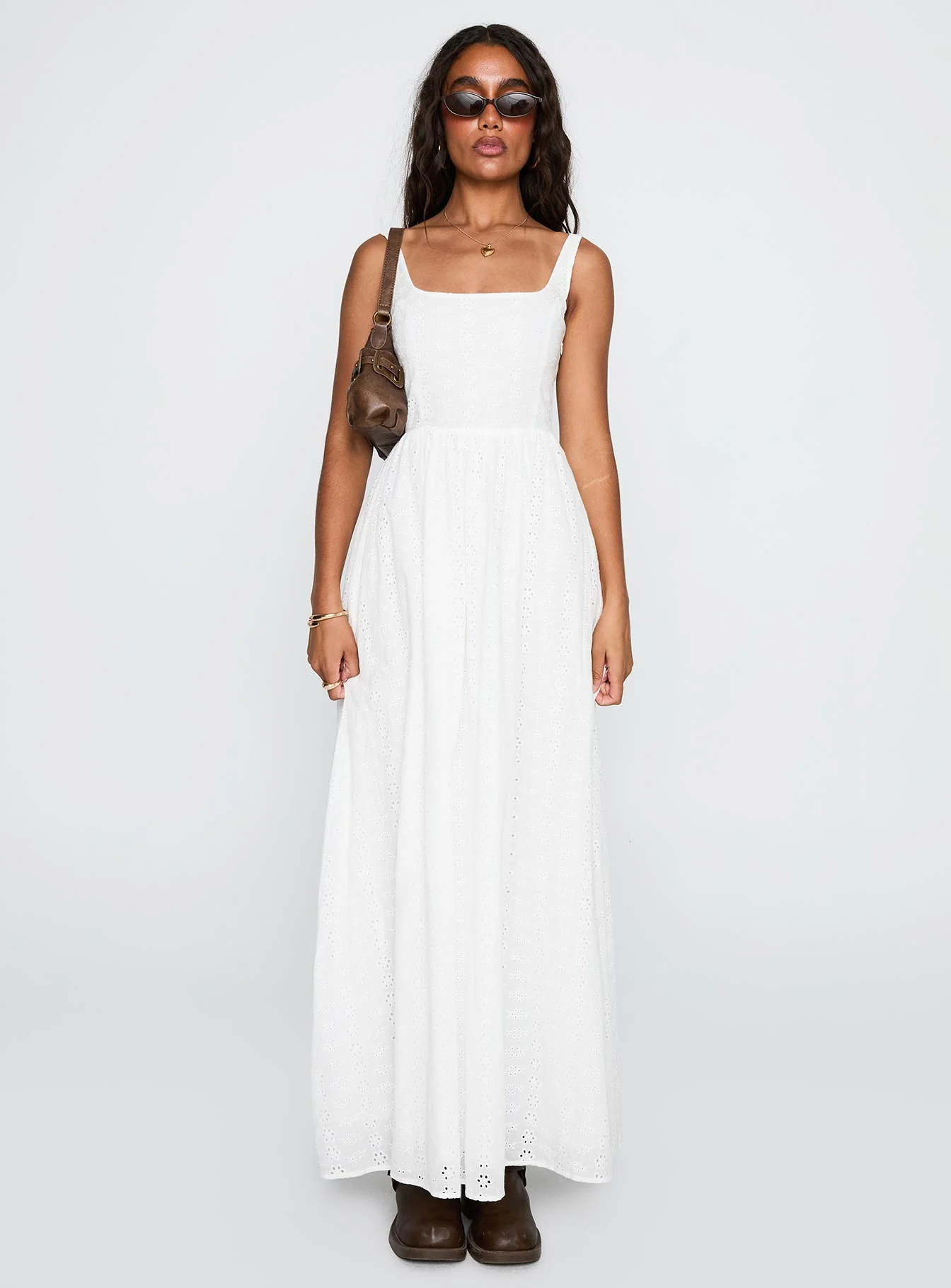 Cartmel Broderie Maxi Dress White