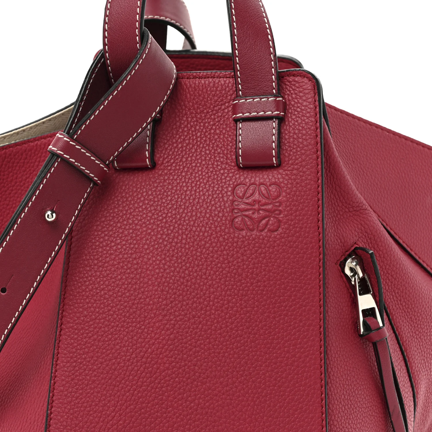 Grained Calfskin Small Hammock Shoulder Bag Raspberry - Top Club