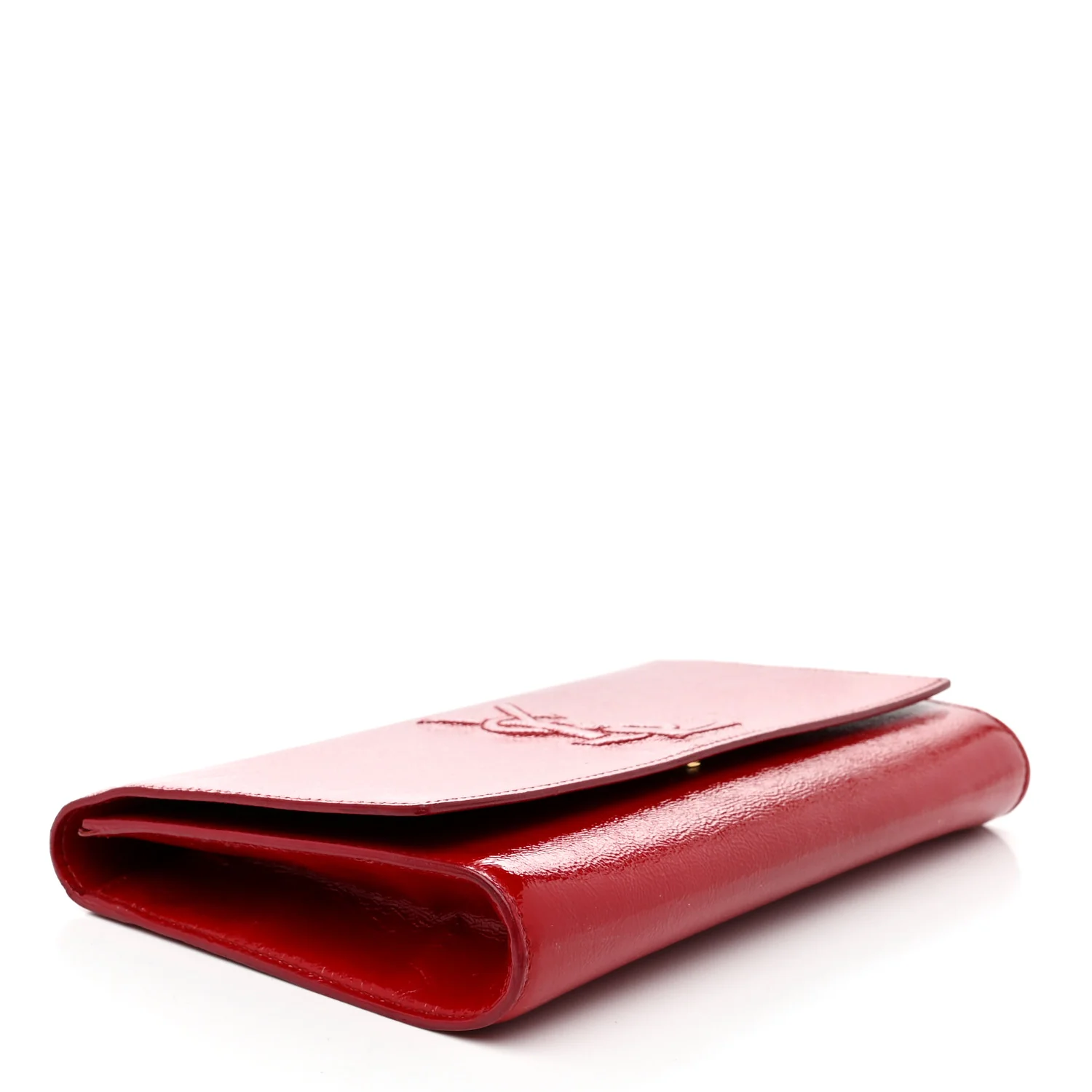 Textured Patent Monogram Large Belle De Jour Clutch Red - Top Club
