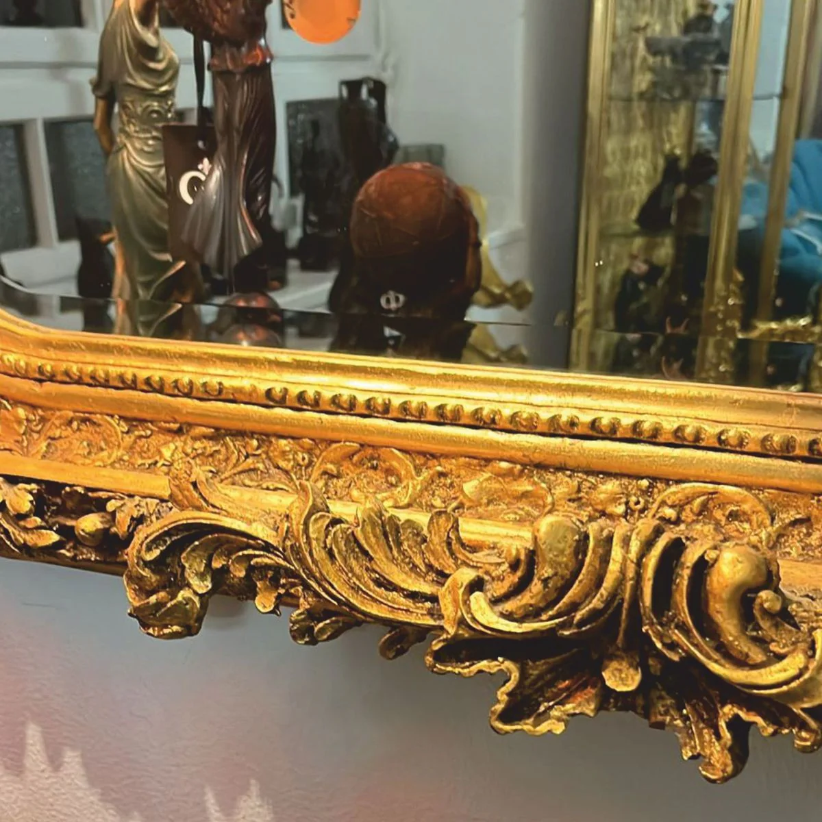 Baroque mirror with angel figures gold H. 175 cm - furniture in the baroque style