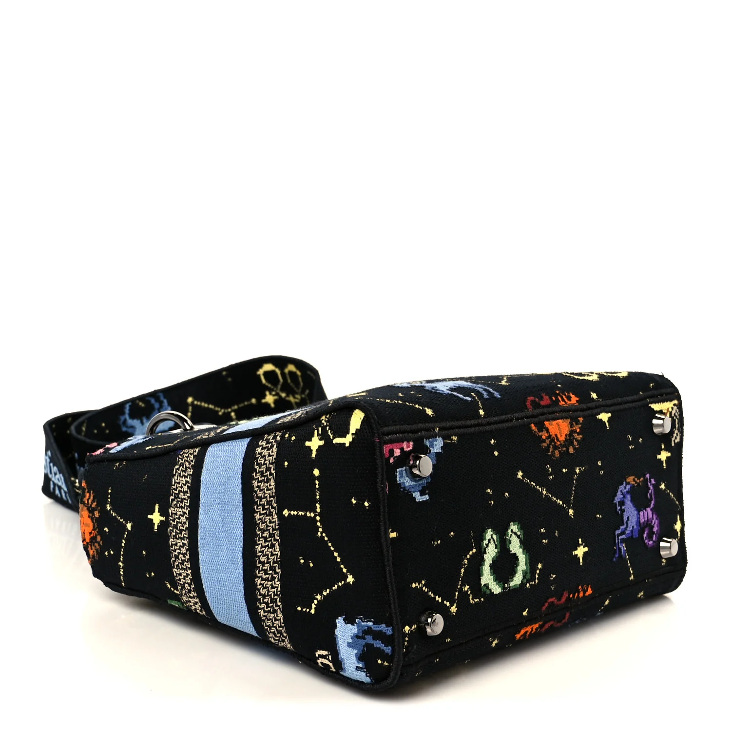 Canvas Pixel Zodiac Embroidered Medium Lady D-Lite Nero Multicolor - Top Club