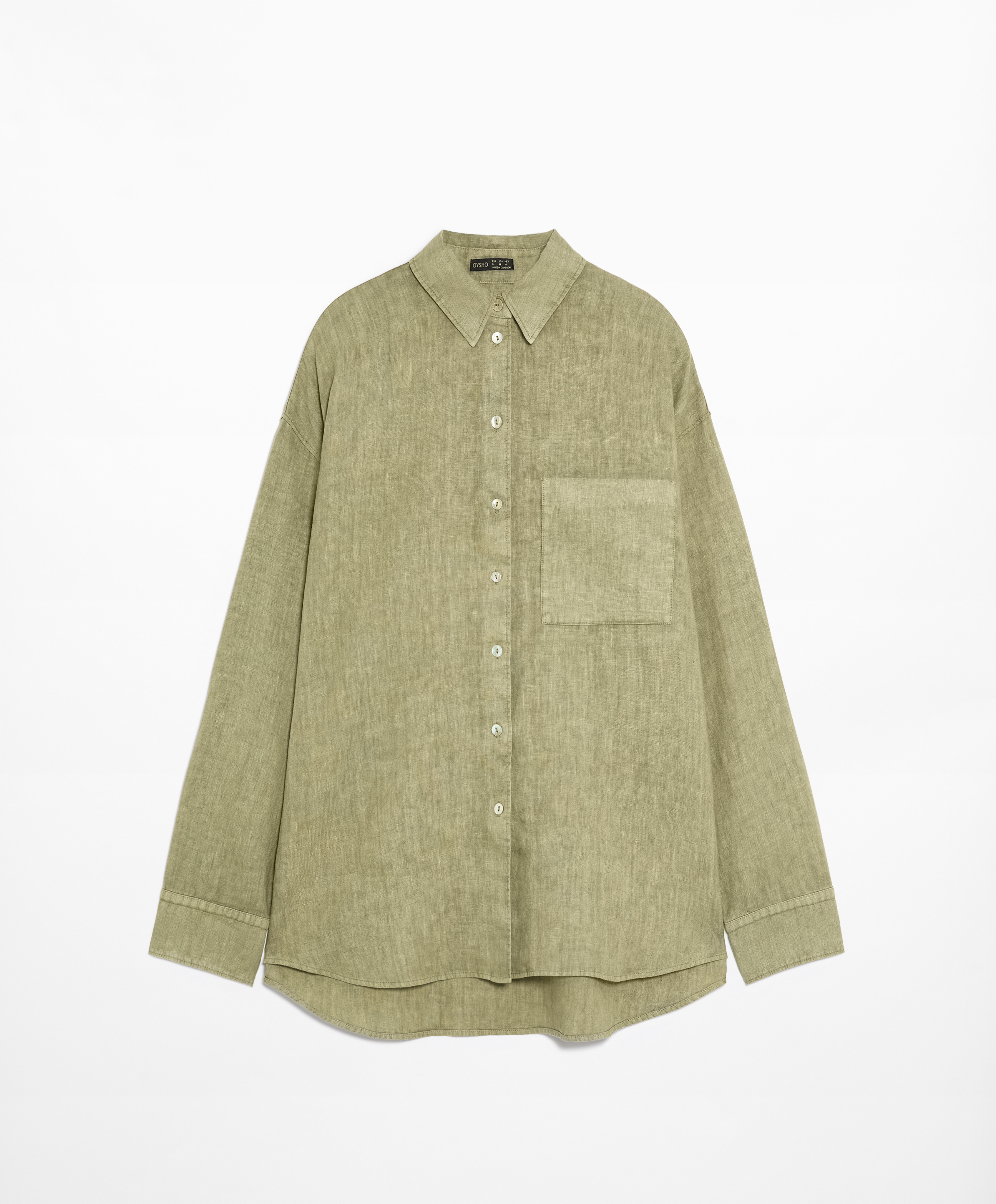 OYSHO 100% linen long-sleeved shirt