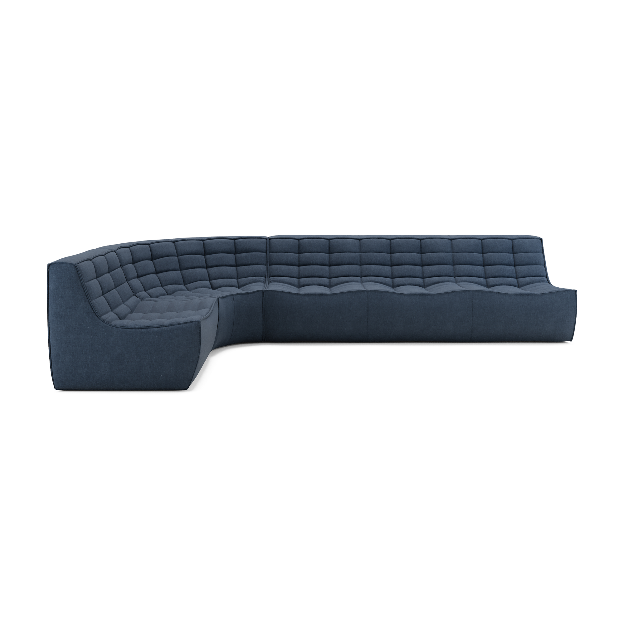Modulaire bank N701 graphite set 1+3 seat, 90° ronde hoek