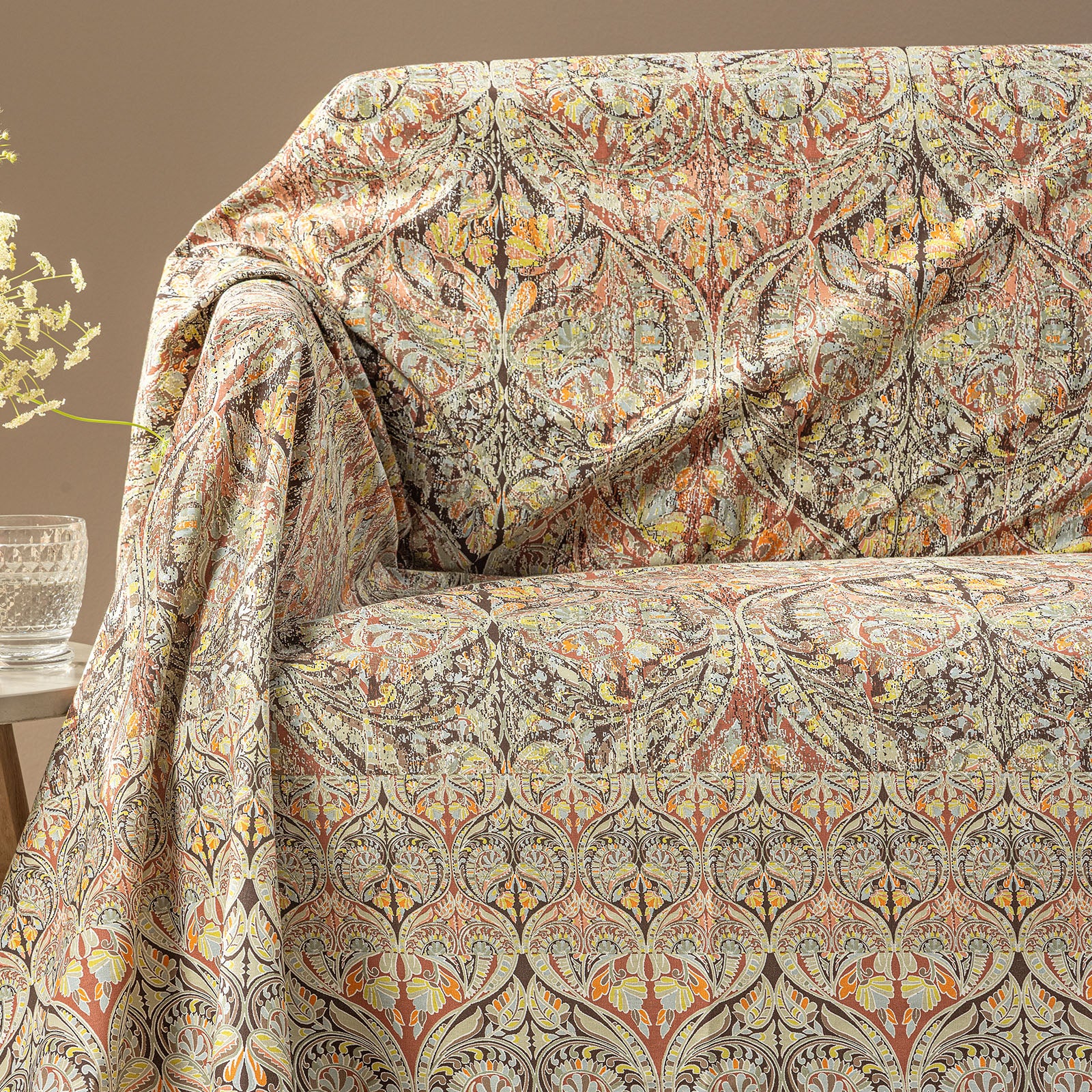 Telo Arredo Copridivano Grandecor In Cotone Virgin Matrimoniale Ambra Caleffi