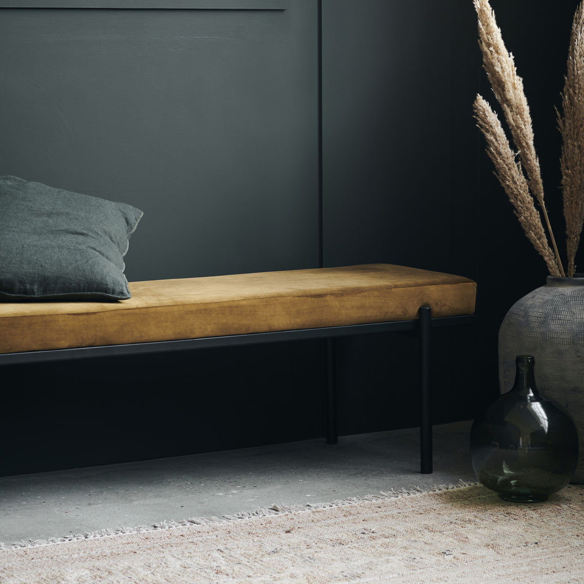 House Doctor bankje Lao dark olive