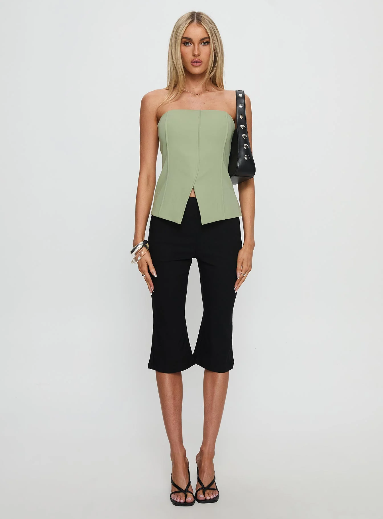 Lavish Living Strapless Top Green