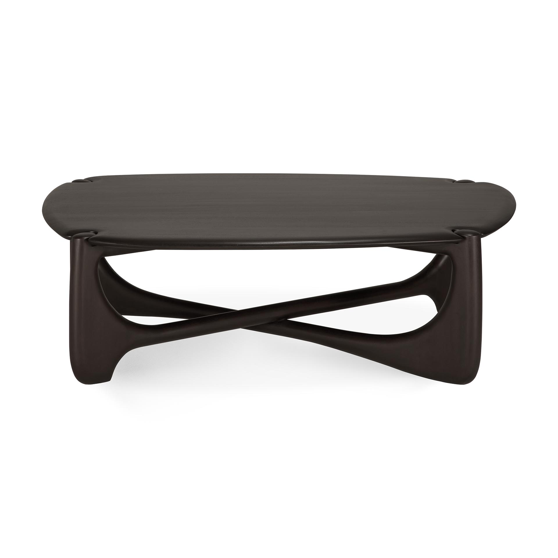 PI koffietafel 134 - kiezel - donkerbruin mahonie