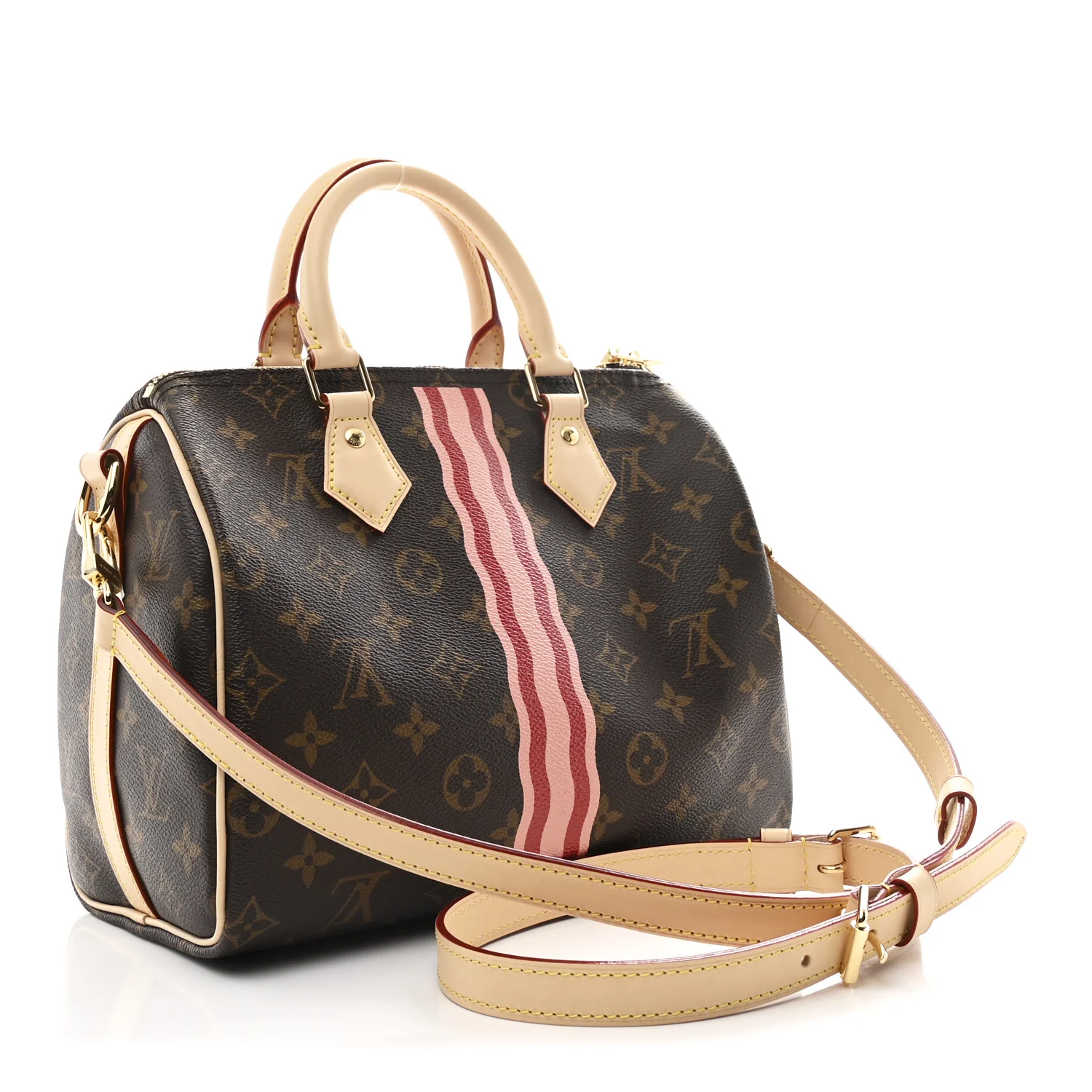 Mon Monogram Speedy Bandouliere 25 Light Pink Sari Red - Top Club