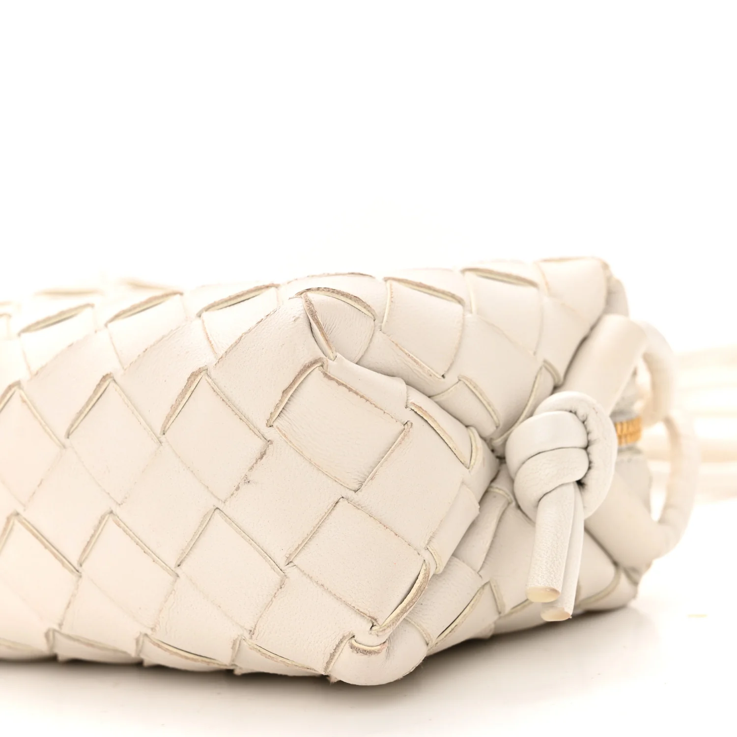Nappa Intrecciato Candy Loop Camera Bag White - Top Club