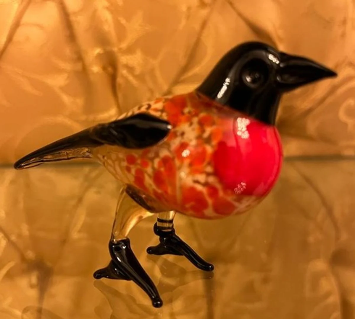 Glass figure chickadee bird - colorful decorative figure made of glass - figure sculpture decoration gift