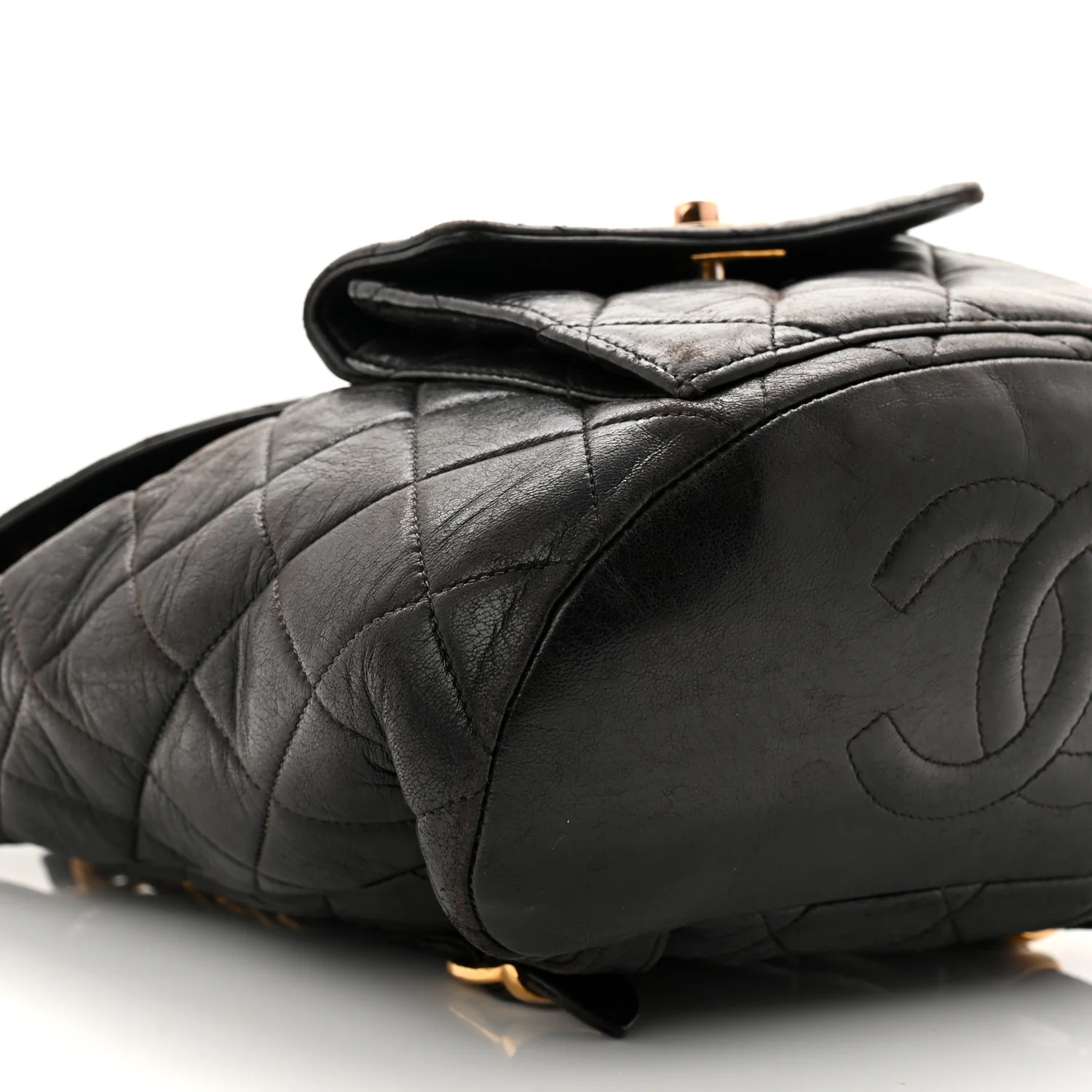 Lambskin Quilted Drawstring Backpack Black - Top Club